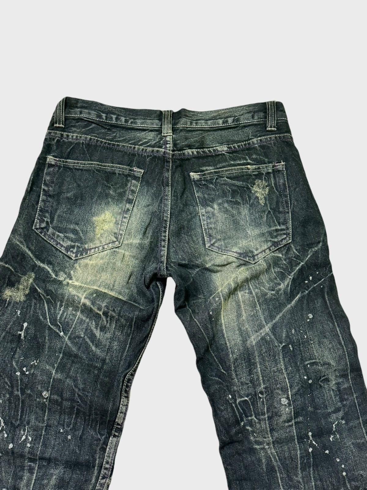 Hysteric Glamour × Japanese Brand NYLAUS JEANS Acid Wash Paint Splash Distressed Jeans Size US 30 / EU 46 - 12 Thumbnail