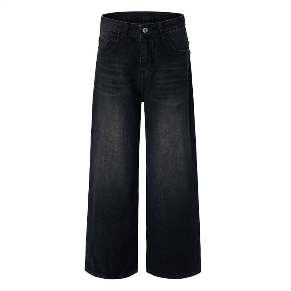 Jean Men's loose washed wide-leg pocket embroidered jeans Size US 32 / EU 48 - 4 Thumbnail