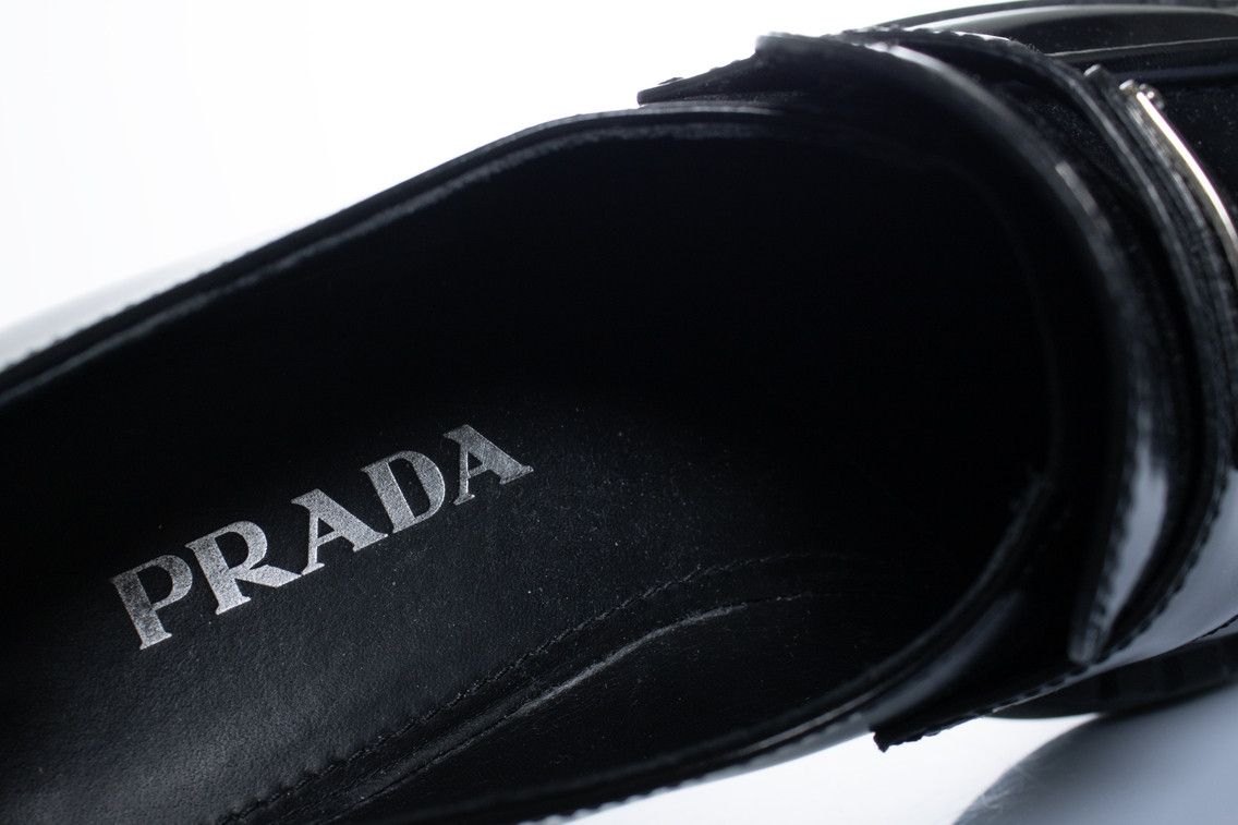 Prada Prada, black high shine leather loafers Size US 9 / IT 39 - 9 Thumbnail