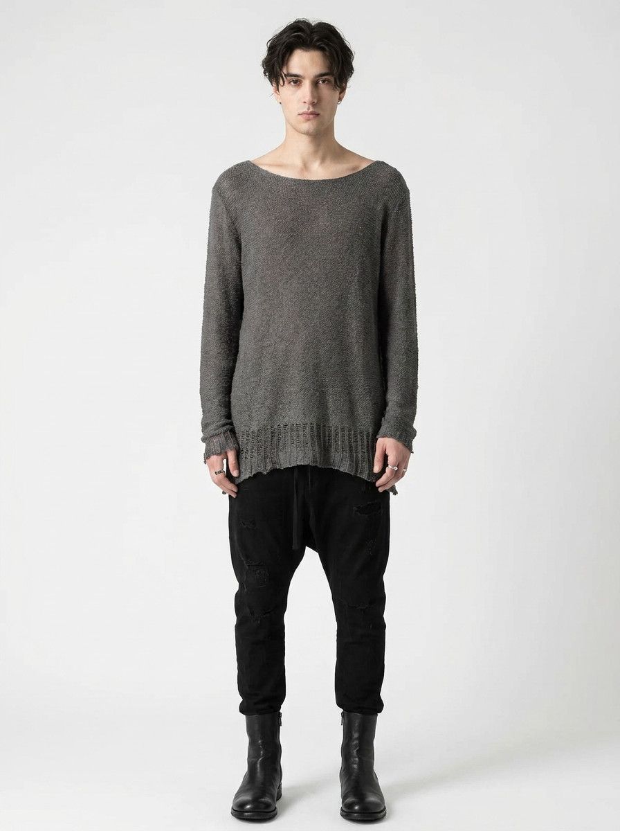 Cedric Jacquemyn HRAUN 100% Silk Loose Knit Sweater Gray, Cedric Jacquemyn Size US M / EU 48-50 / 2 - 2 Thumbnail