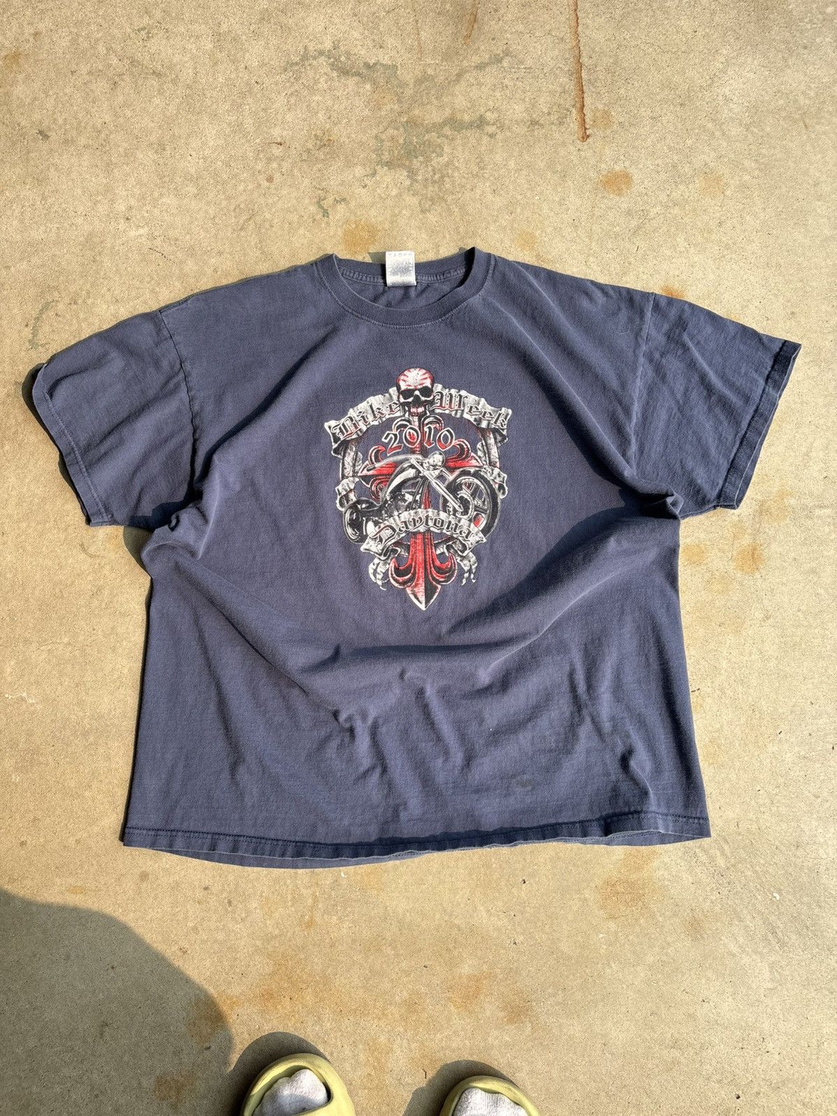 Other Crazy Y2K Grunge Daytona Bike Week 2010 Pastel Navy Tee Size US XL / EU 56 / 4 - 1 Thumbnail