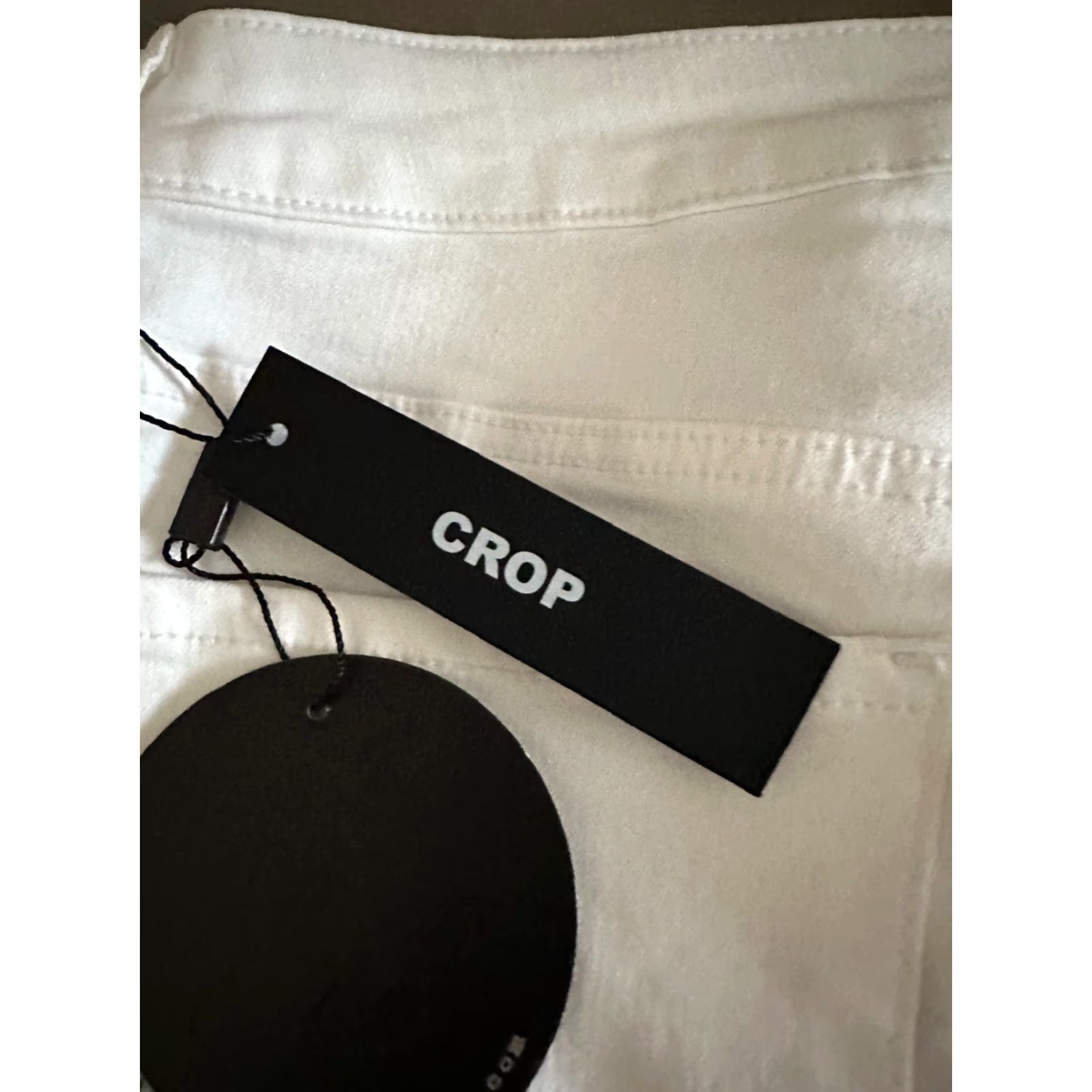 Vintage Articles Of Society Cropped Jeans Shirt Womens 28 White Slim 5-Pocket Denim High Rise NWT Size 28" / US 6 / IT 42 - 4 Thumbnail