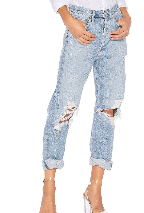 Agolde AGOLDE '90s Distressed Loose Fit Denim Jeans Fall Out ( 23 ) Size 23" - 1 Thumbnail