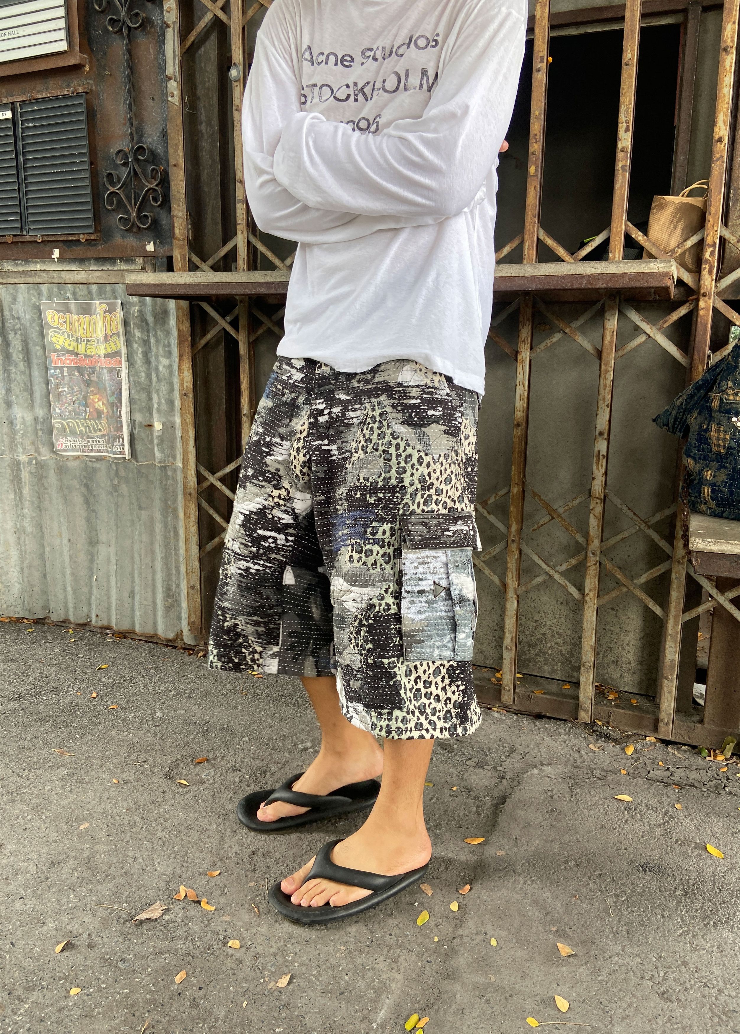 Japanese Brand 1/1 Boro Leopard Camo shorts baggy Size US 34 / EU 50 - 4 Thumbnail