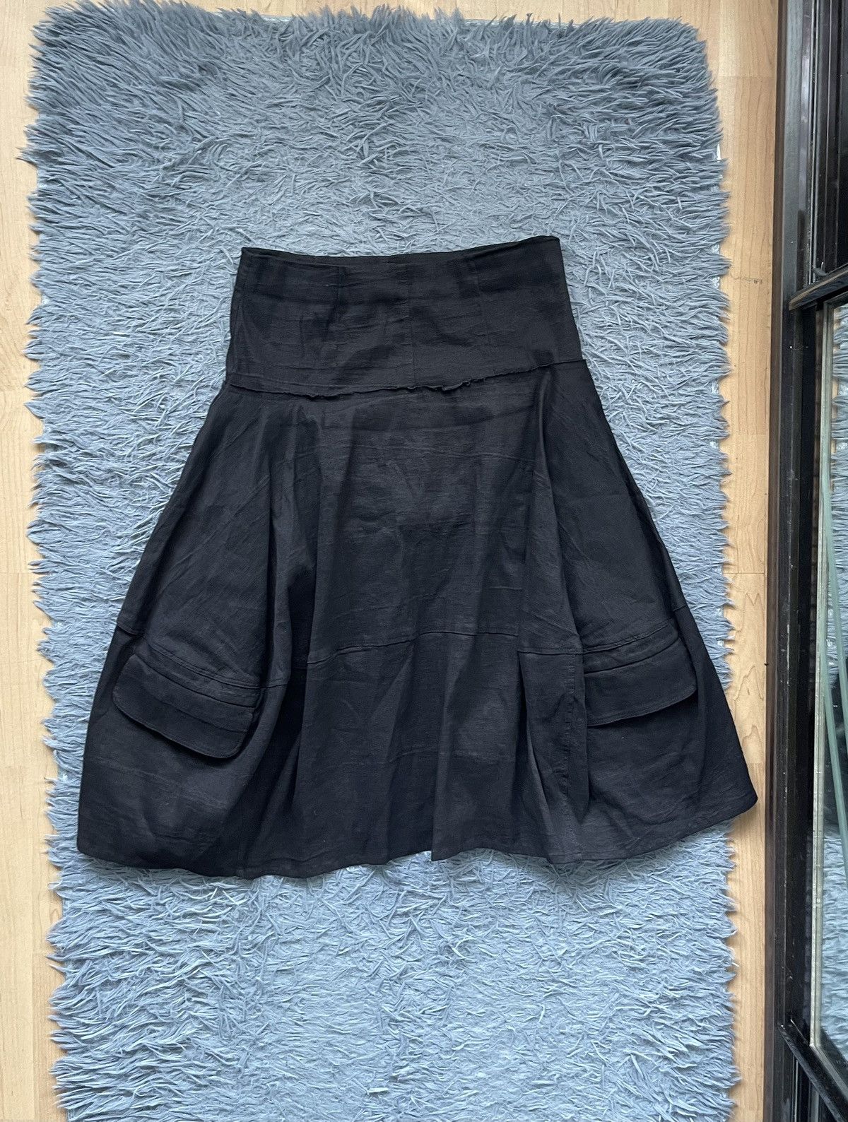 Rundholz avant garde linen wide cargo skirt