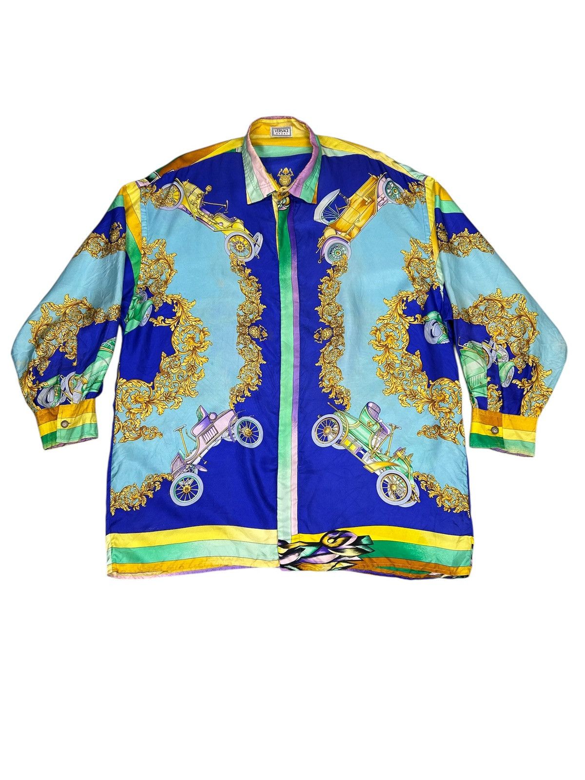 Versace Vintage Versace Sport Silk Venetian Shirt Size US L / EU 52-54 / 3 - 1 Thumbnail