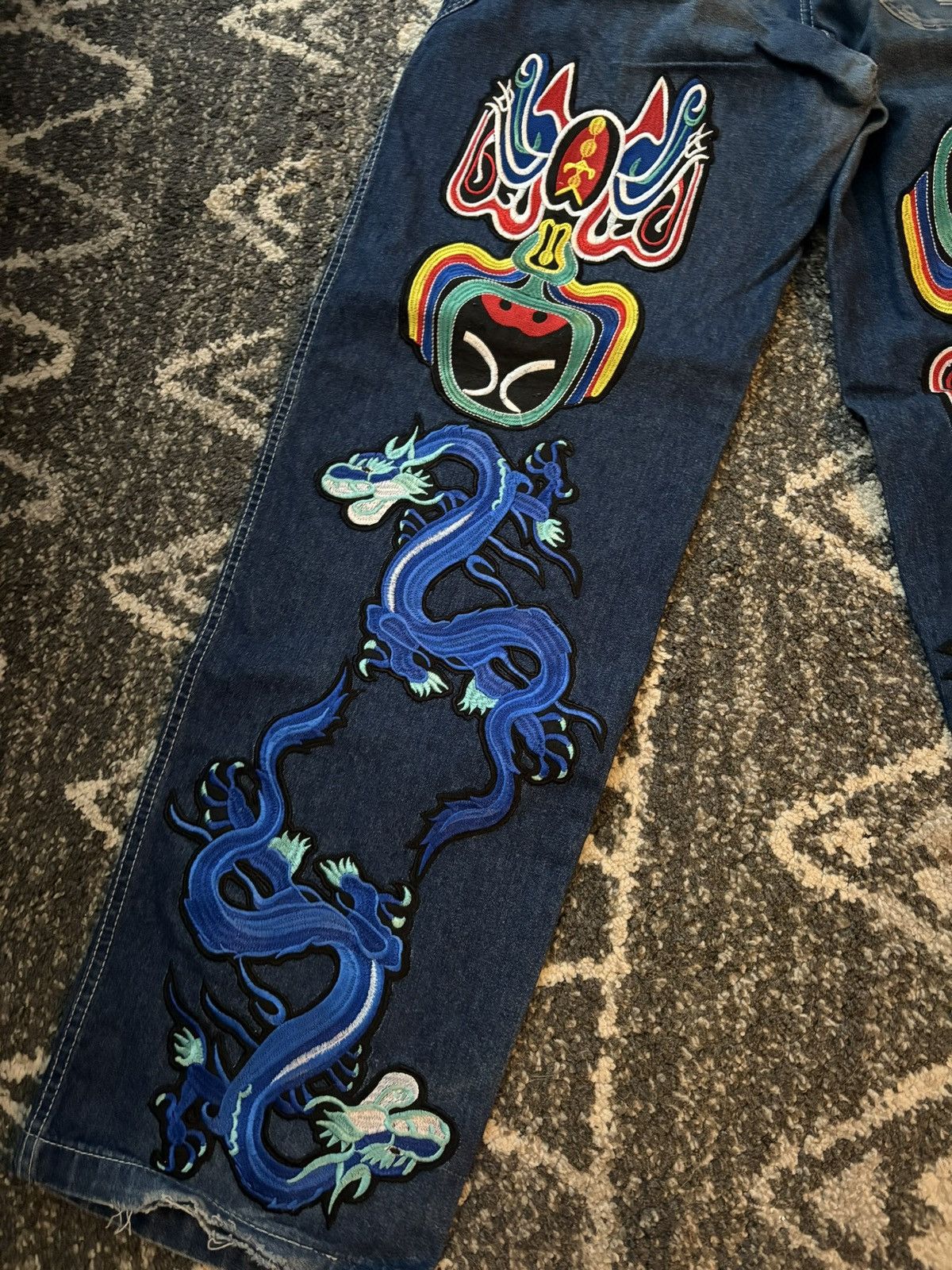 Japanese Brand Japanese Style Embroidered Jeans Size US 34 / EU 50 - 2 Thumbnail