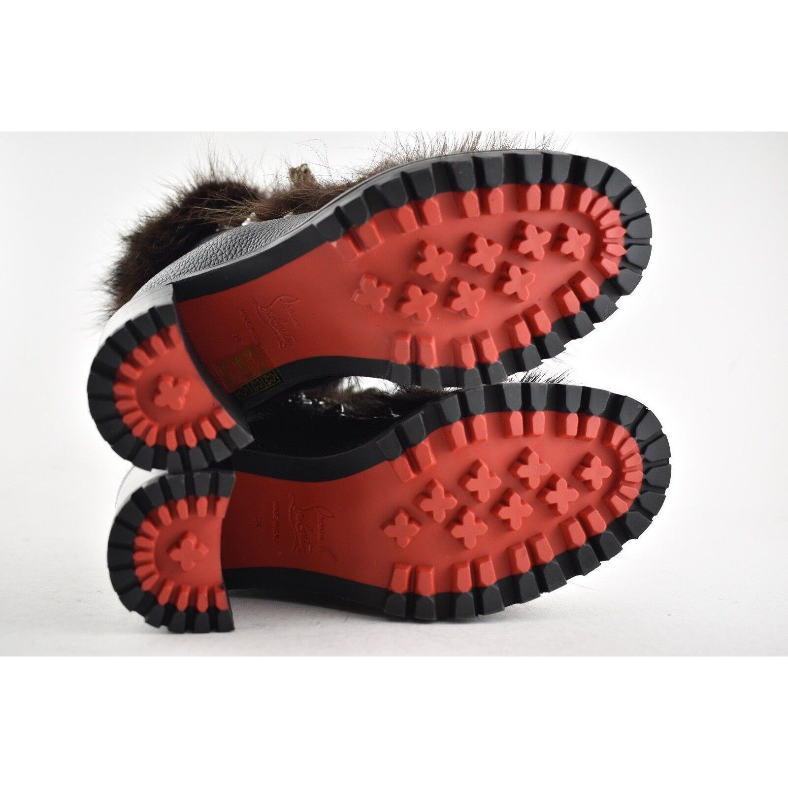 Christian Louboutin Christian Louboutin Fanny Black Brown Fur Leather Tie Heel Size US 4 / IT 34 - 12 Thumbnail