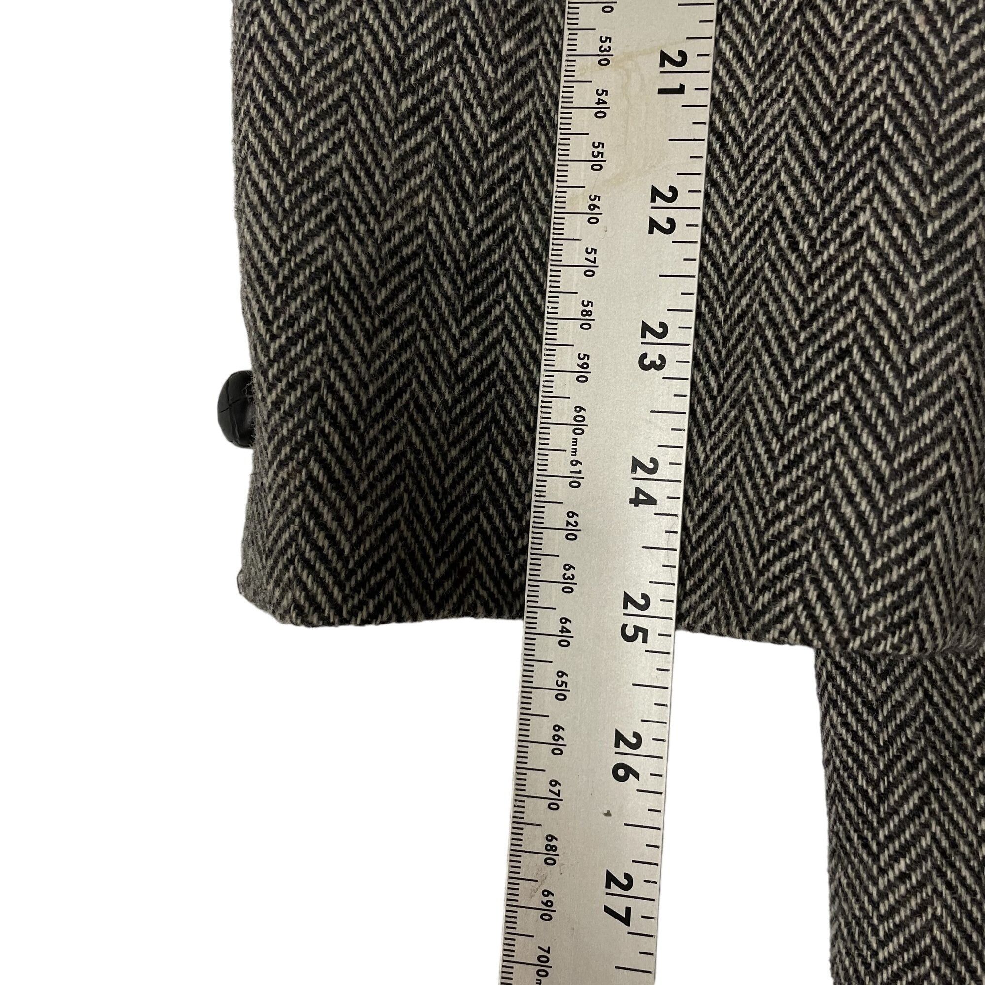 Savile Row NEW Savile Row Black Gray Sport Coat HERRINGBONE Jacket Size 42R - 10 Thumbnail