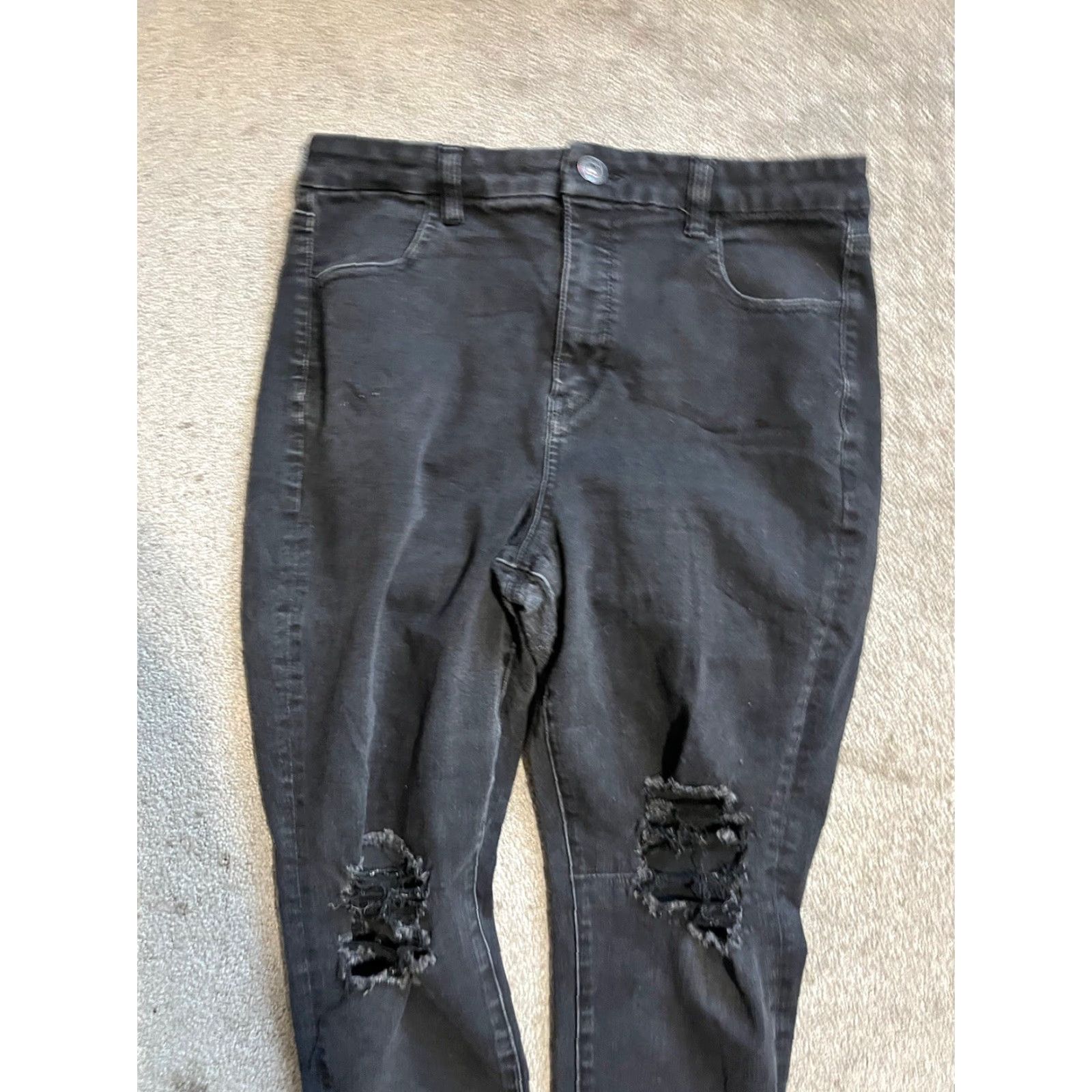 American Eagle Outfitters American Eagle Outfitters Women's Jegging Black Size 14 Slim High Rise 27 in 5-Pocket Denim Cotton Blend Stretch Jeans Modern 90s Theme Size 36" / US 14 / IT 50 - 4 Thumbnail