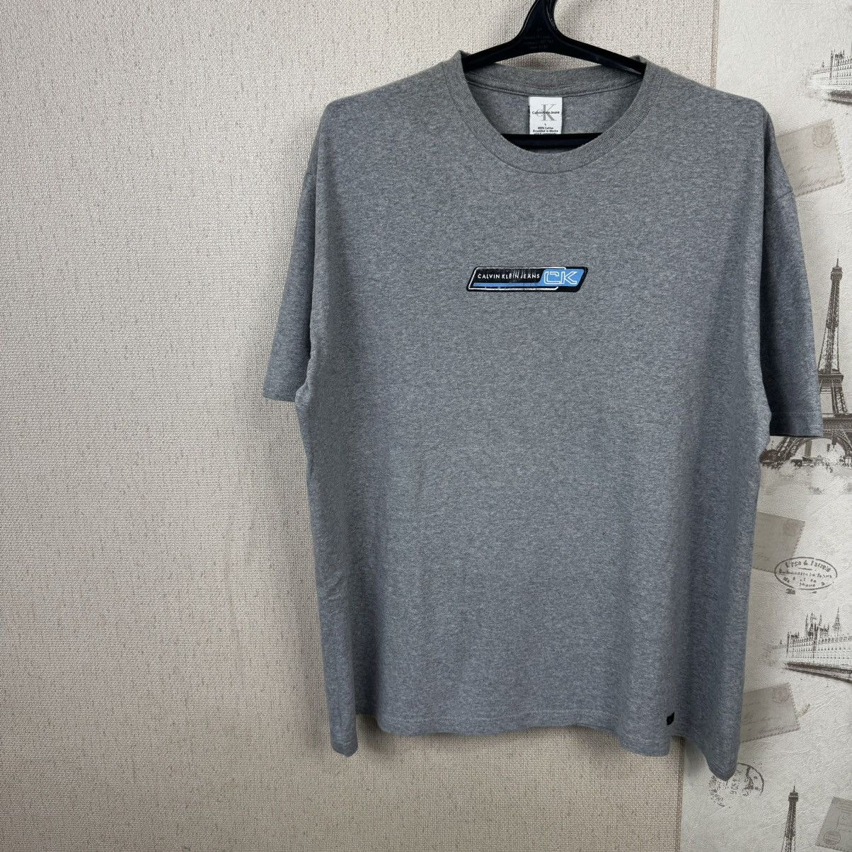Calvin Klein × Vintage Vintage Calvin Klein T shirt Oversized Relaxed Gray Sz L Size US L / EU 52-54 / 3 - 3 Thumbnail
