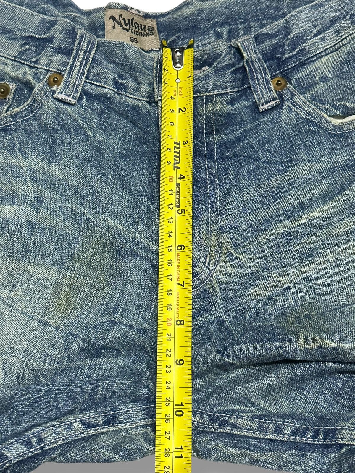 Japanese Brand Nylaus Vintage Distressed With Baggy Wideleg & Thunder Wash Size US 33 - 15 Thumbnail