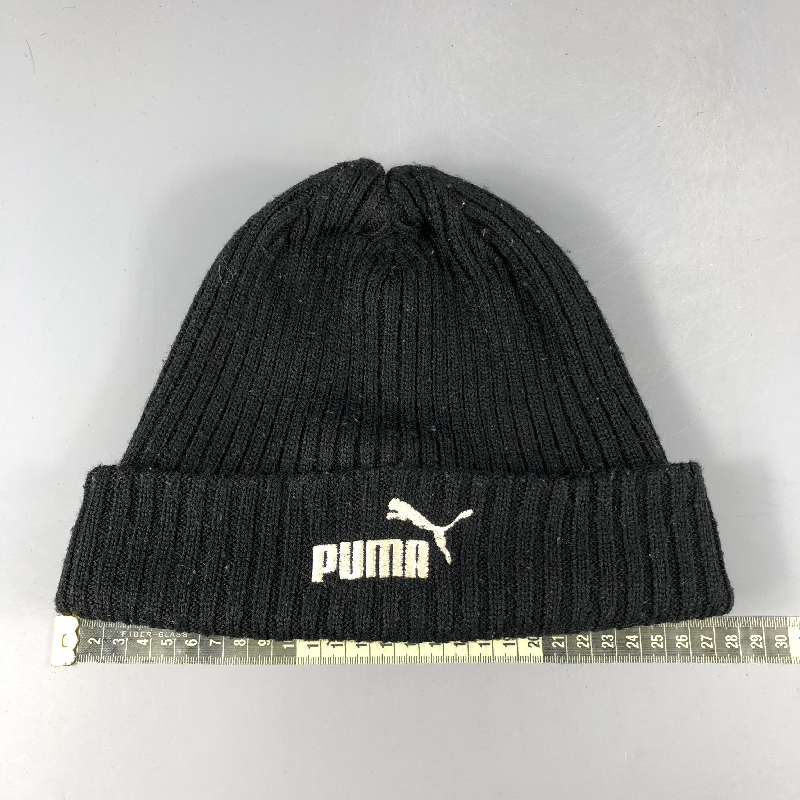 Puma × Vintage Puma Ribbed Black Beanie Snow Hat Snow Cap -D1085 Size ONE SIZE - 3 Thumbnail