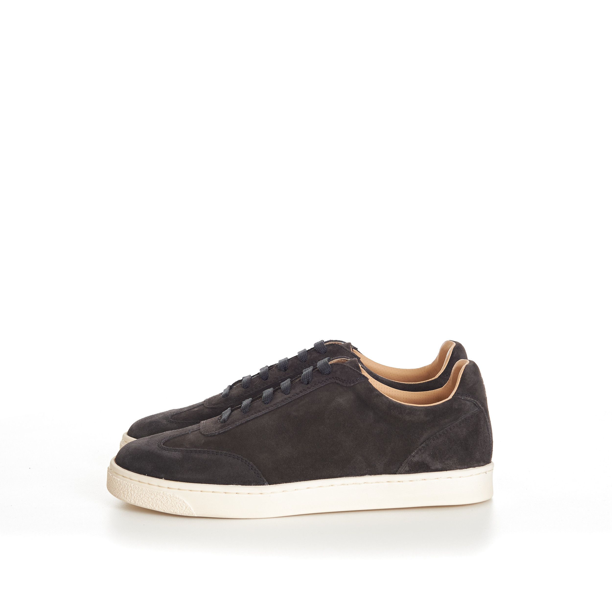 Brunello Cucinelli Anthracite Grey Suede Round Toe Lace-Up Sneakers Size US 7 / EU 40 - 4 Thumbnail