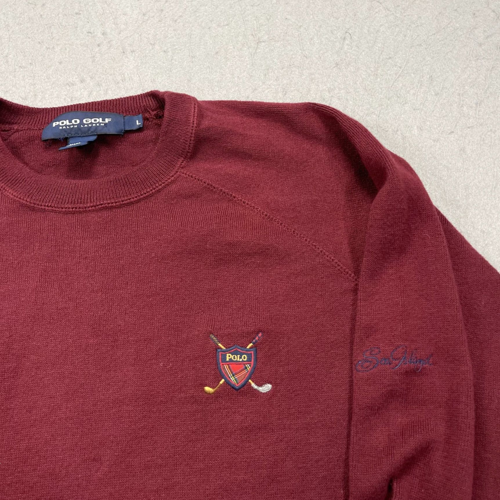Polo Ralph Lauren Polo Ralph Lauren Sea Island Golf Sweater Mens Large Red Crest Crewneck Vintage Size US L / EU 52-54 / 3 - 3 Thumbnail