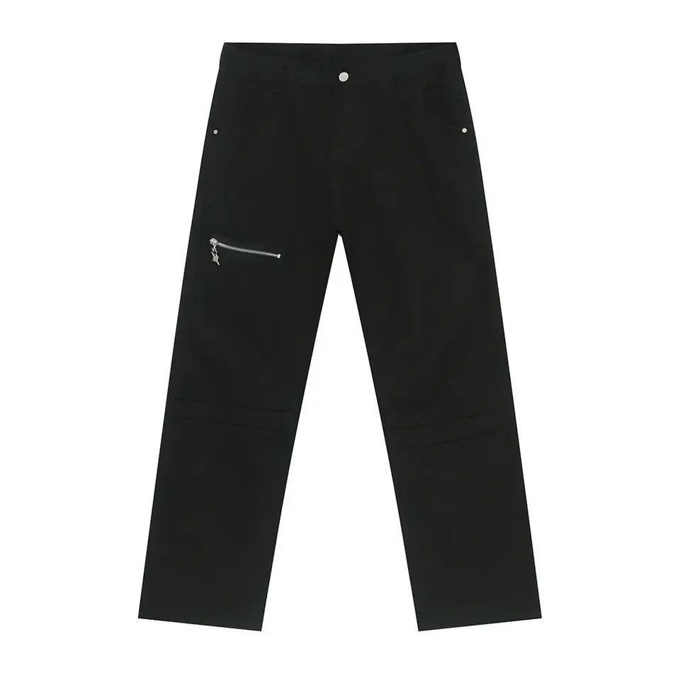 Japanese Brand Retro loose high street zipper spliced jeans Size US 32 / EU 48 - 5 Thumbnail