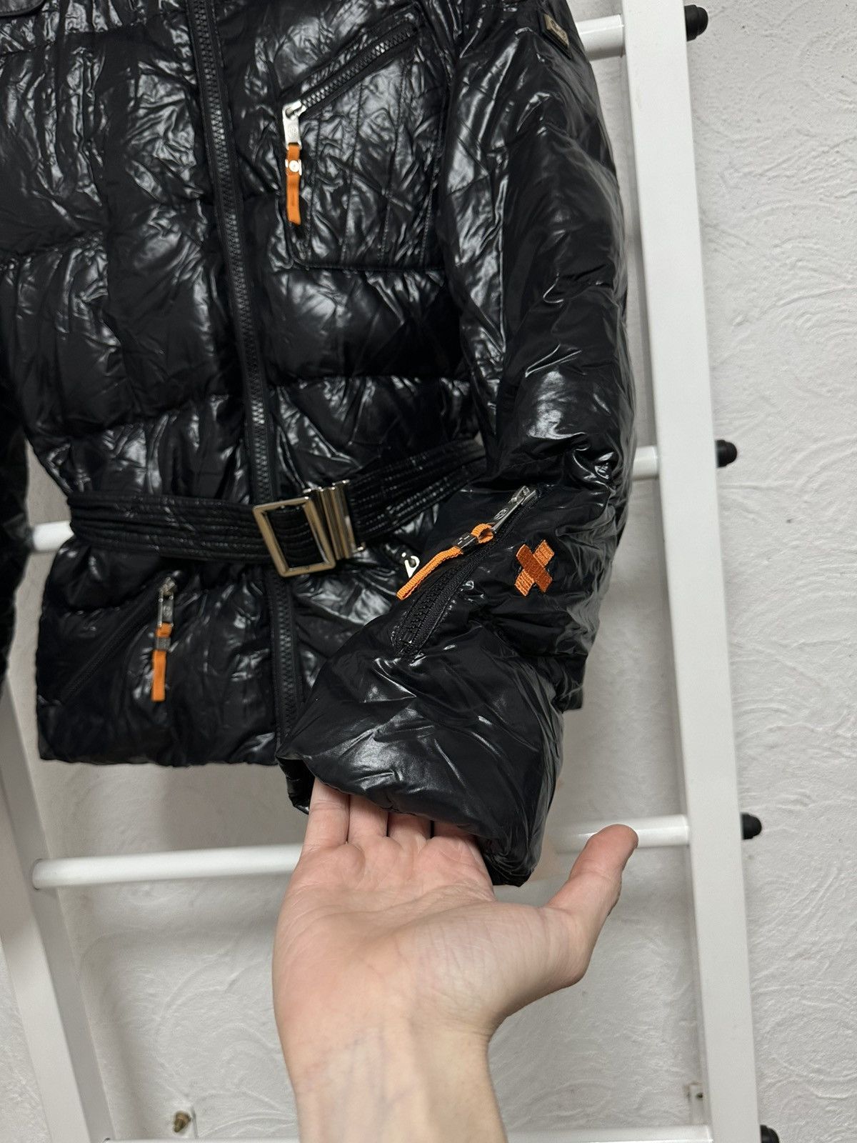 Jean Charles De Castelbajac JC de CASTELBAJAC Women’s Down Jacket, Black Glossy, Size L Size L / US 10 / IT 46 - 4 Thumbnail