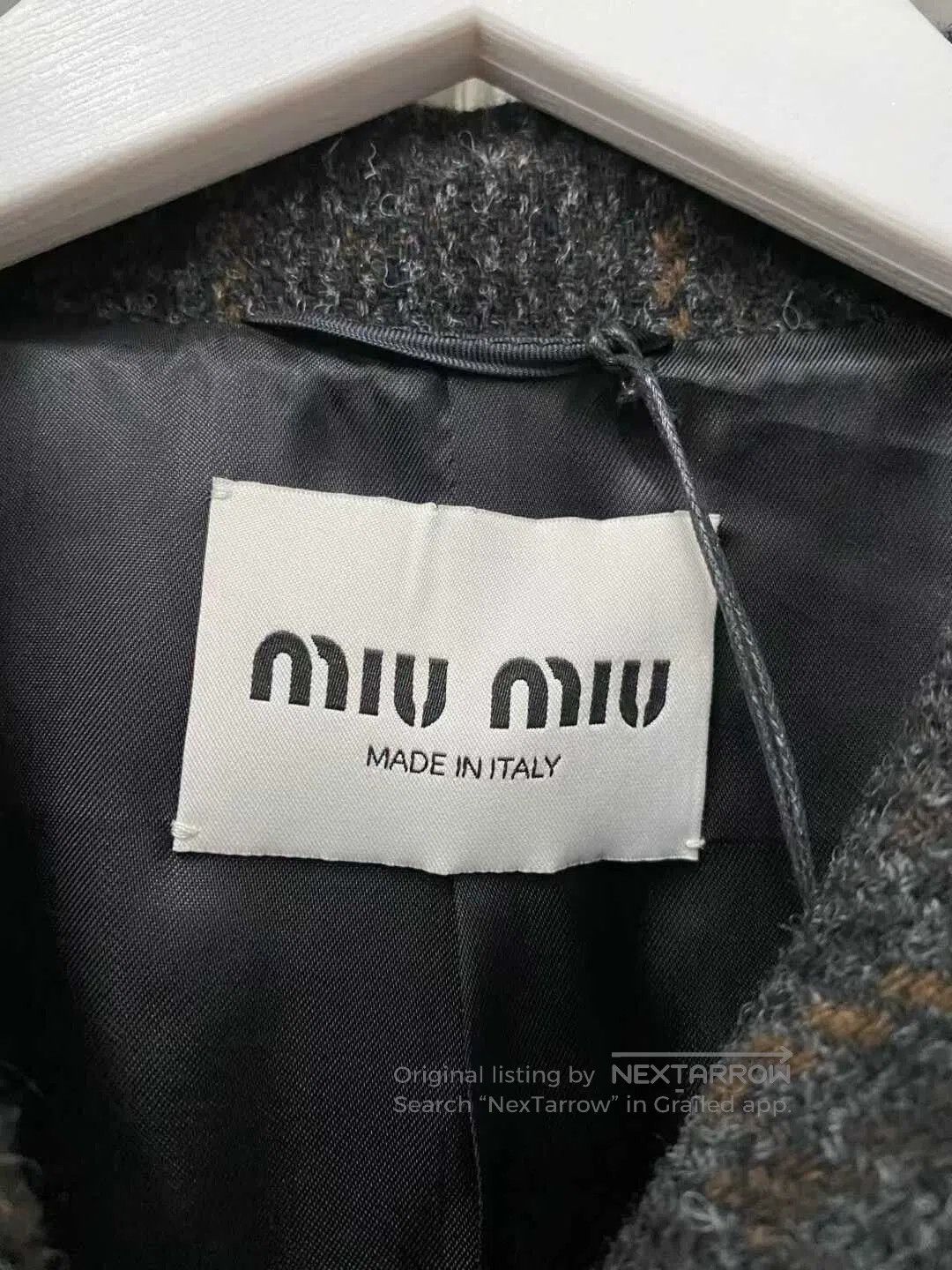 Miu Miu gray plaid Miu Miu blazer jacket. Size S / US 4 / IT 40 - 7 Thumbnail