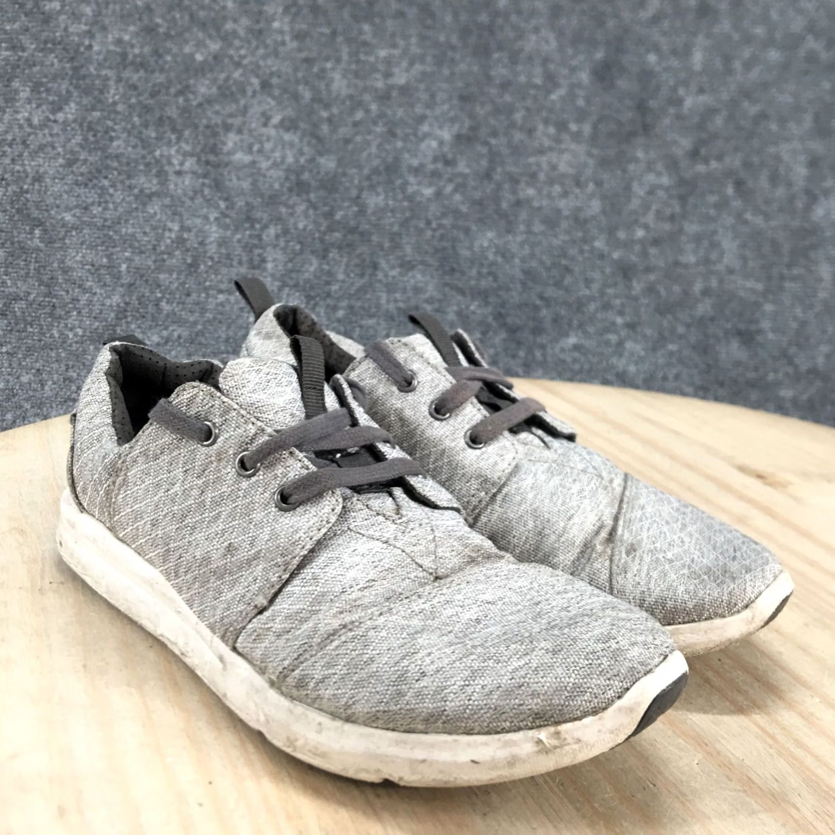 Toms TOMS Womens 6 Del Ray Sneakers Gray Canvas Round Toe Low Top Modern Athleisure Shoes Size M / US 6-8 / IT 42-44 - 5 Thumbnail