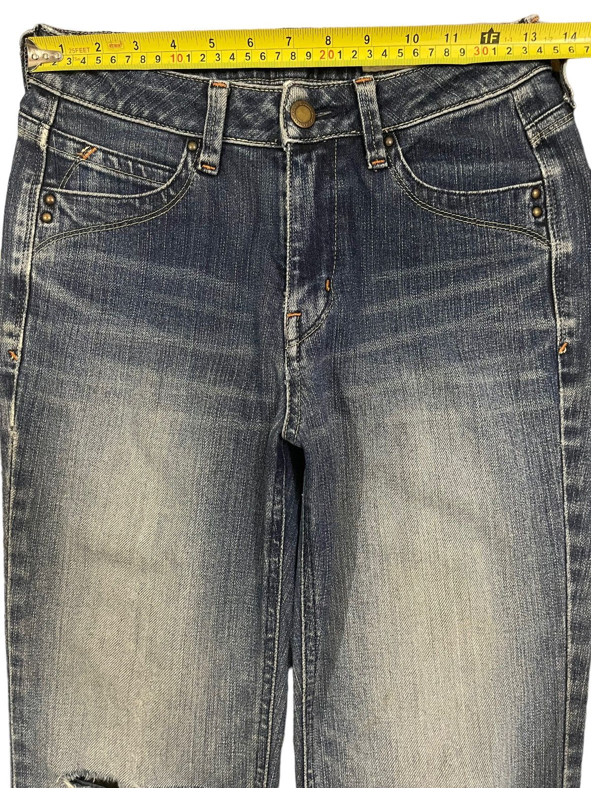 Hysteric Glamour Vintage Japanese Brand Blue Wash Style Flare Jeans Size 26" / US 2 / IT 38 - 9 Thumbnail