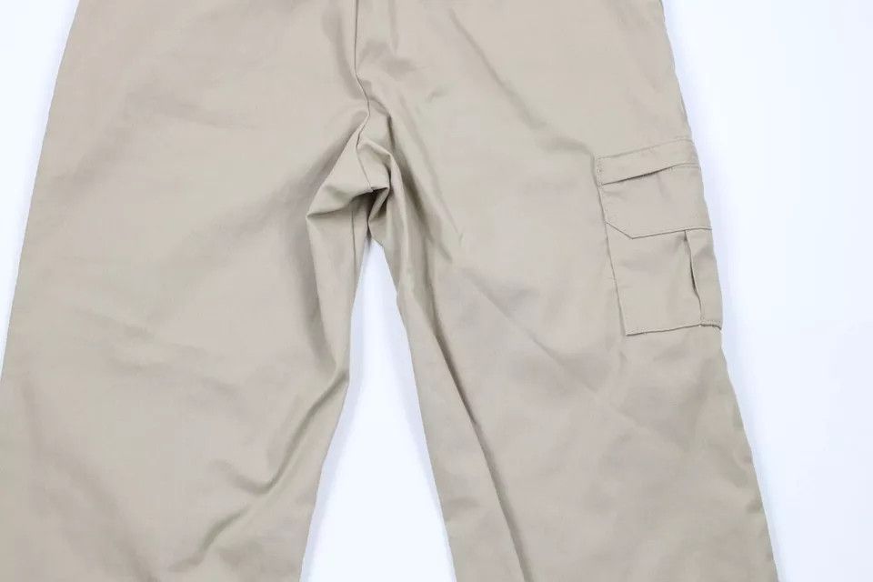 Dickies × Vintage Vintage Dickies Spell Out Wide Leg Dungaree Work Pants Beige Size 34" / US 12 / IT 48 - 10 Thumbnail
