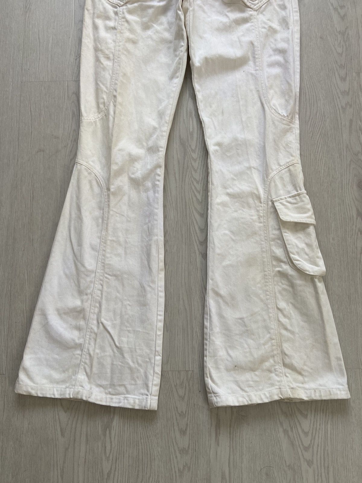 14th Addiction × Vintage Vintage 2000’s Lav Zipper Cargo Pocket Flare Denim Pants Size US 32 / EU 48 - 3 Thumbnail