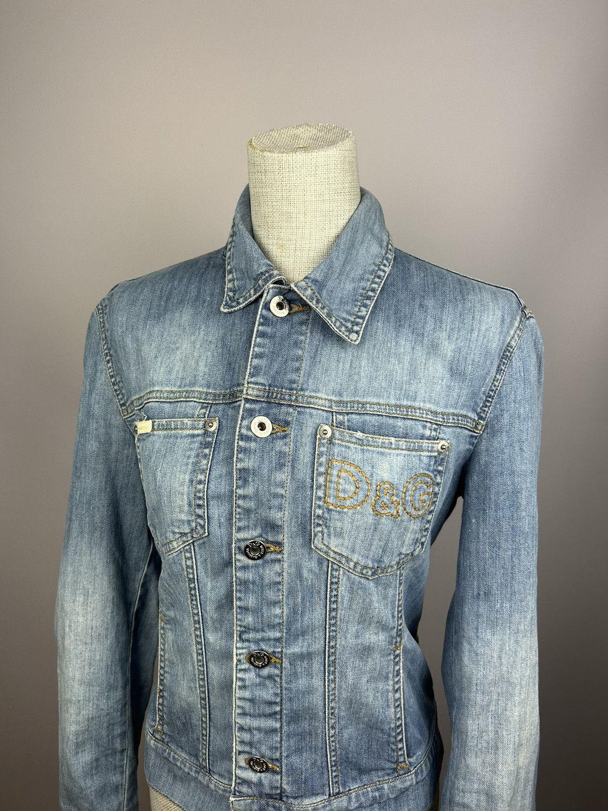 Dolce & Gabbana × Vintage 90s Vintage Dolce & Gabbana D&G Denim Jacket XS y2k RARE Size XS / US 0-2 / IT 36-38 - 2 Thumbnail