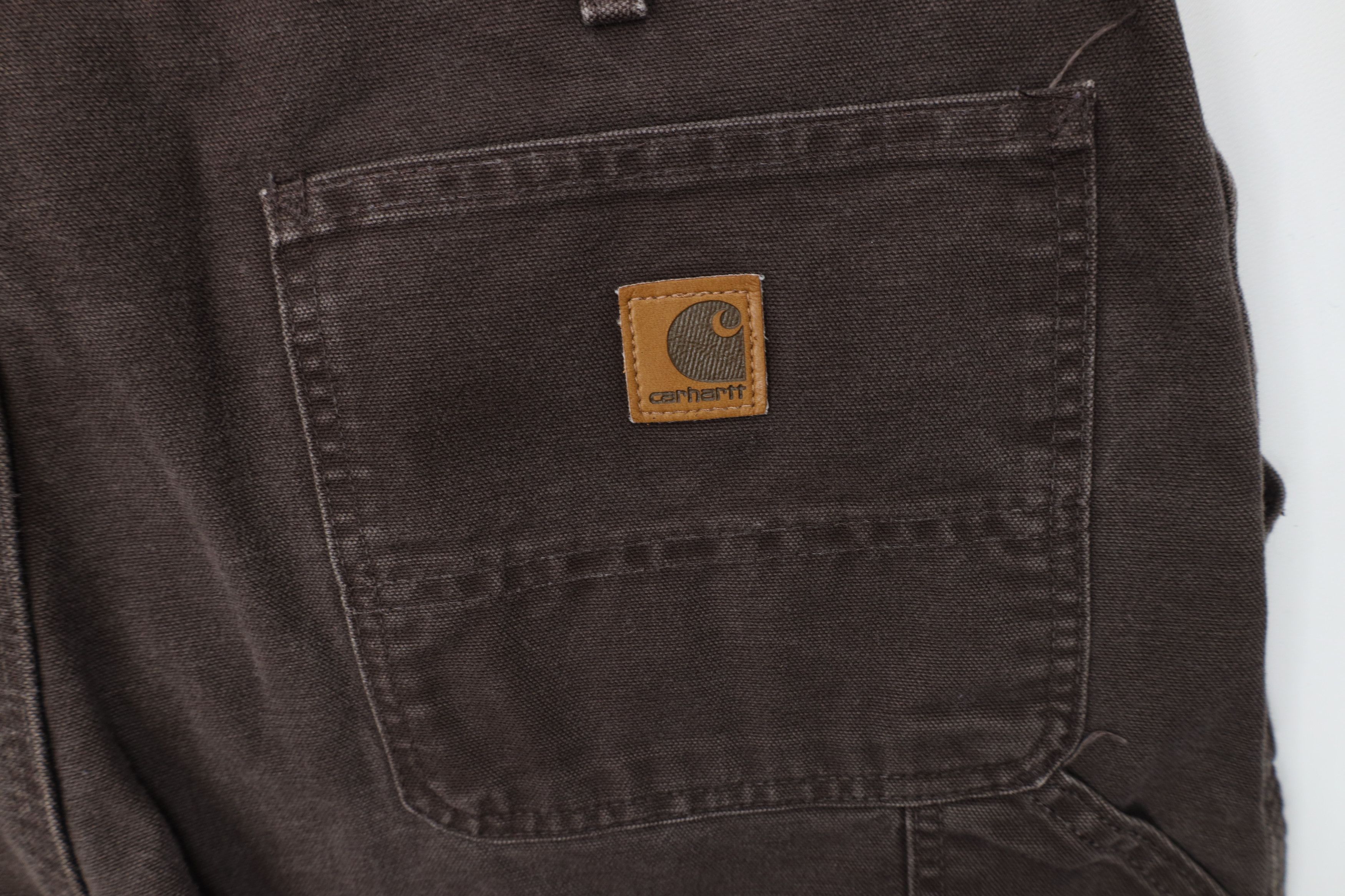 Carhartt Vintage Y2K Carhartt Canvas Wide Leg Dungaree Pants Brown Size US 38 / EU 54 - 14 Thumbnail