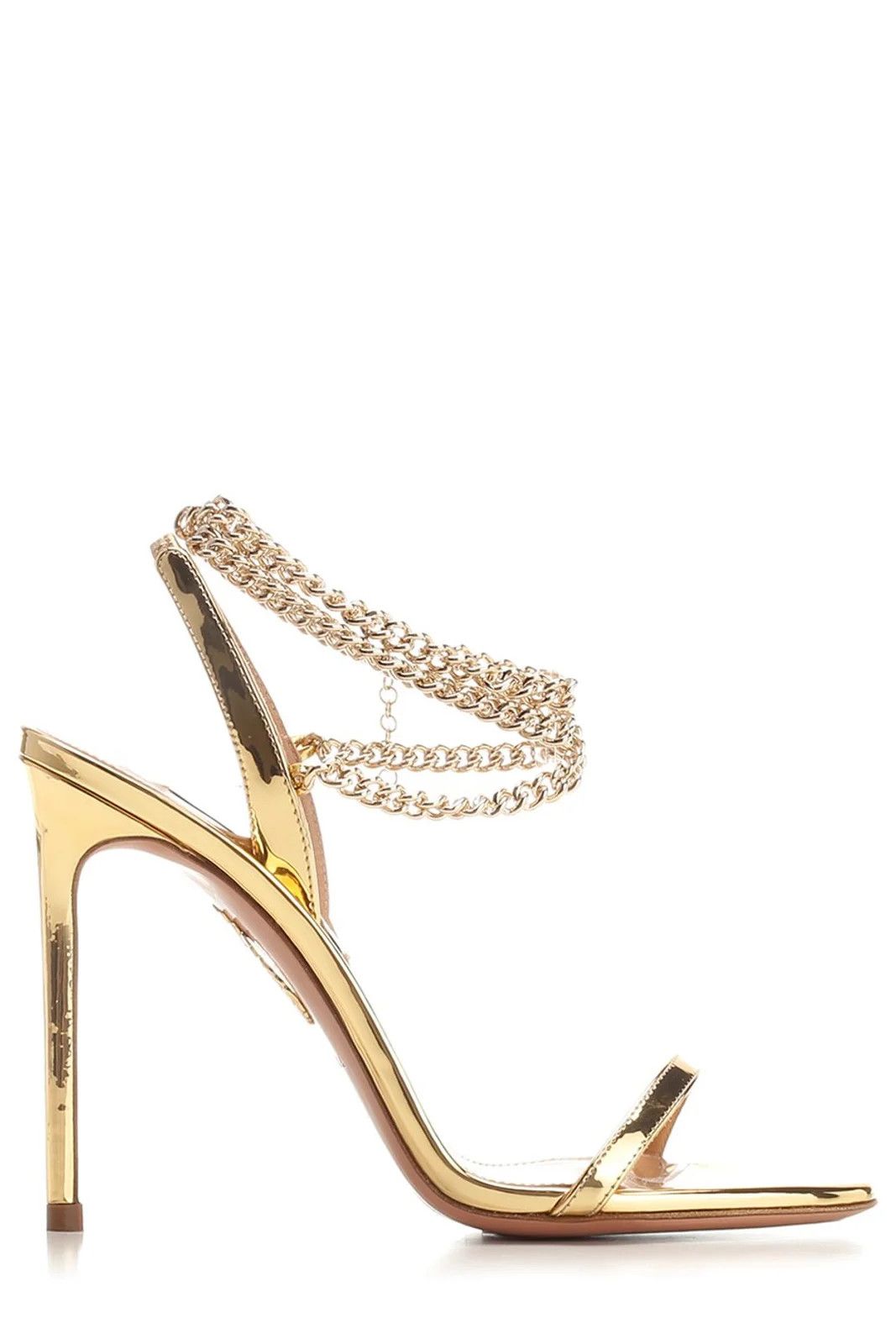 Aquazzura o1srvl11e1024 Heel in Gold Size US 6 / IT 36 - 1 Thumbnail