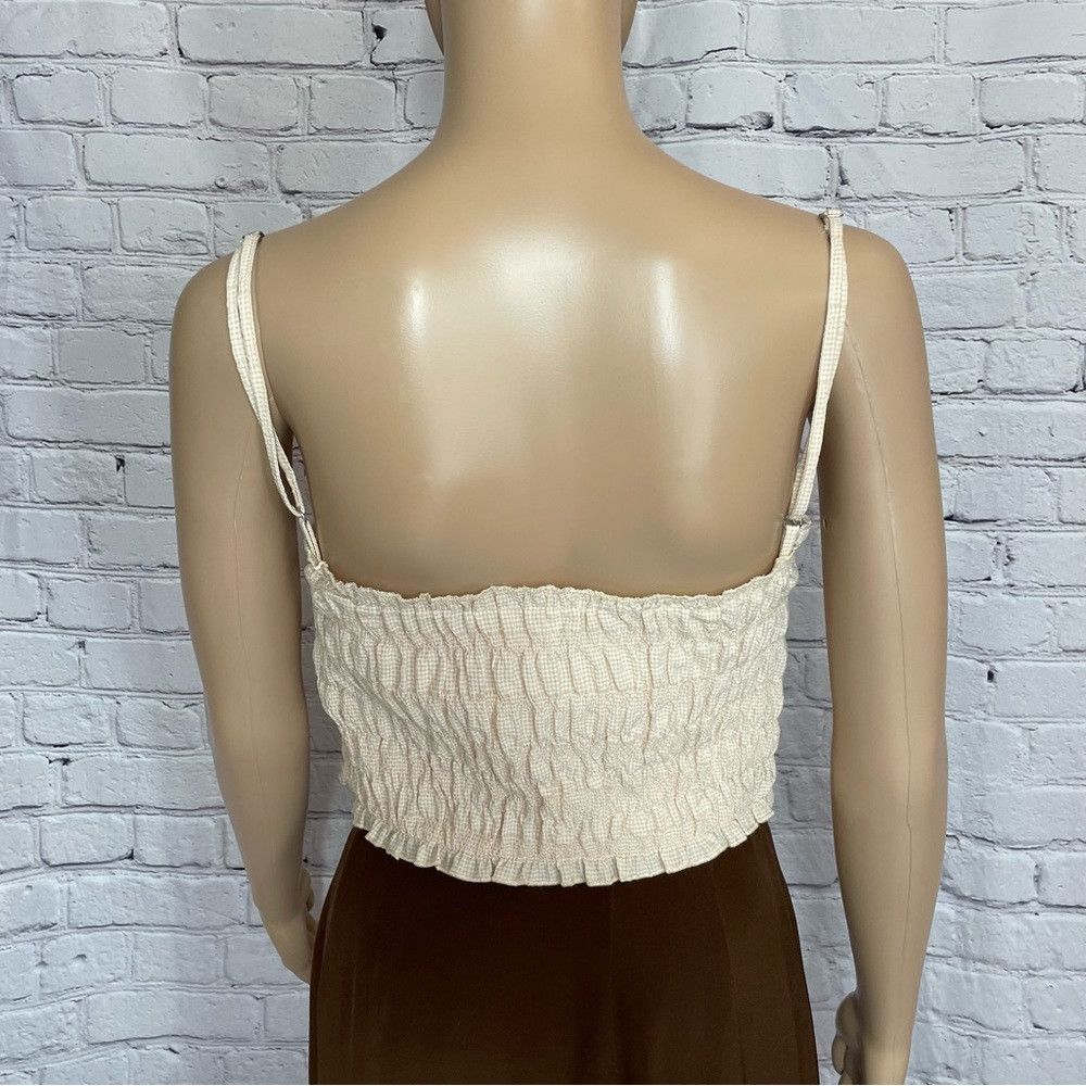 Zara New ZARA Textured Gingham Ruched Stretch Bustier Crop Top S Size M / US 6-8 / IT 42-44 - 4 Thumbnail
