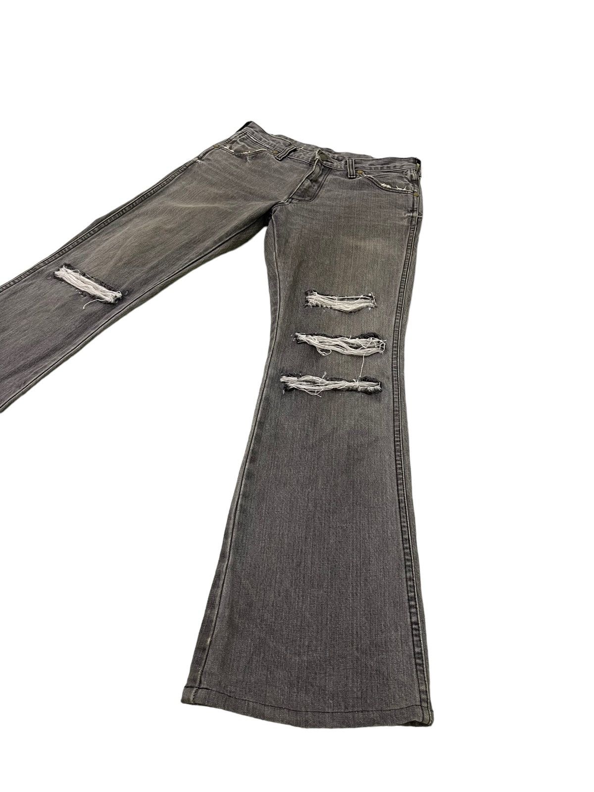 Japanese Brand Flare Jeans Vtg Wrangler Faded Distress Boot Cut 7🟦0 Size US 30 / EU 46 - 3 Thumbnail