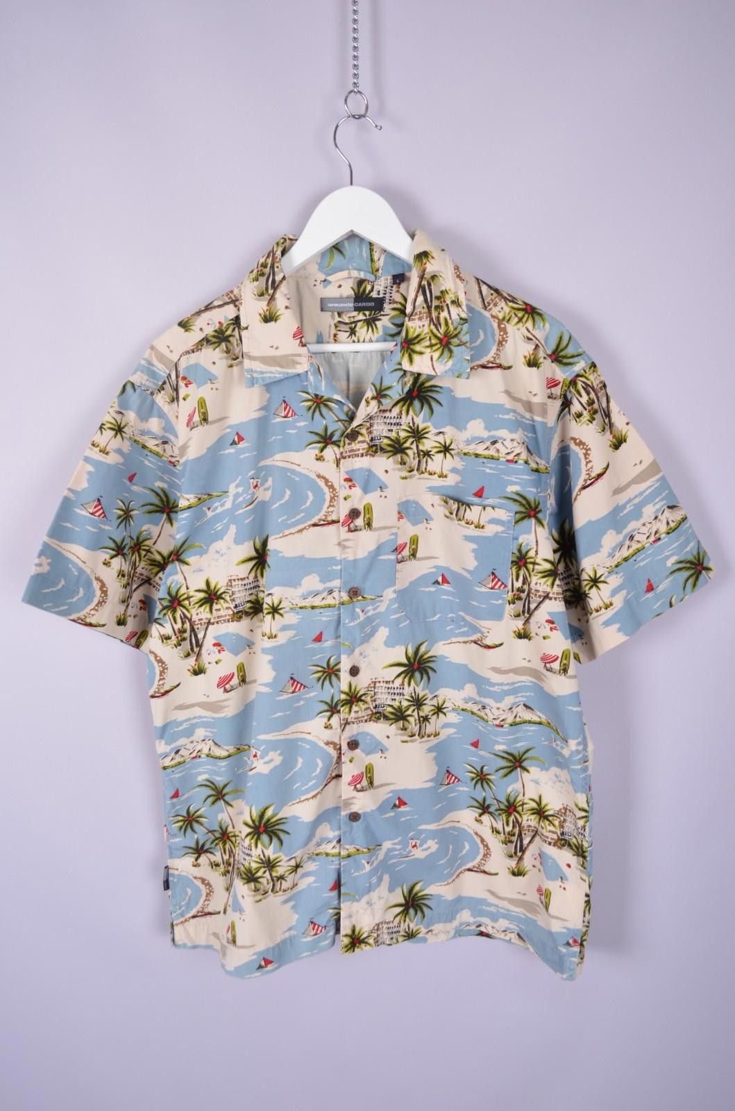 Designer Vintage Armando Cargo Aloha Hawaiian Shirt Size L Size US L / EU 52-54 / 3 - 1 Thumbnail