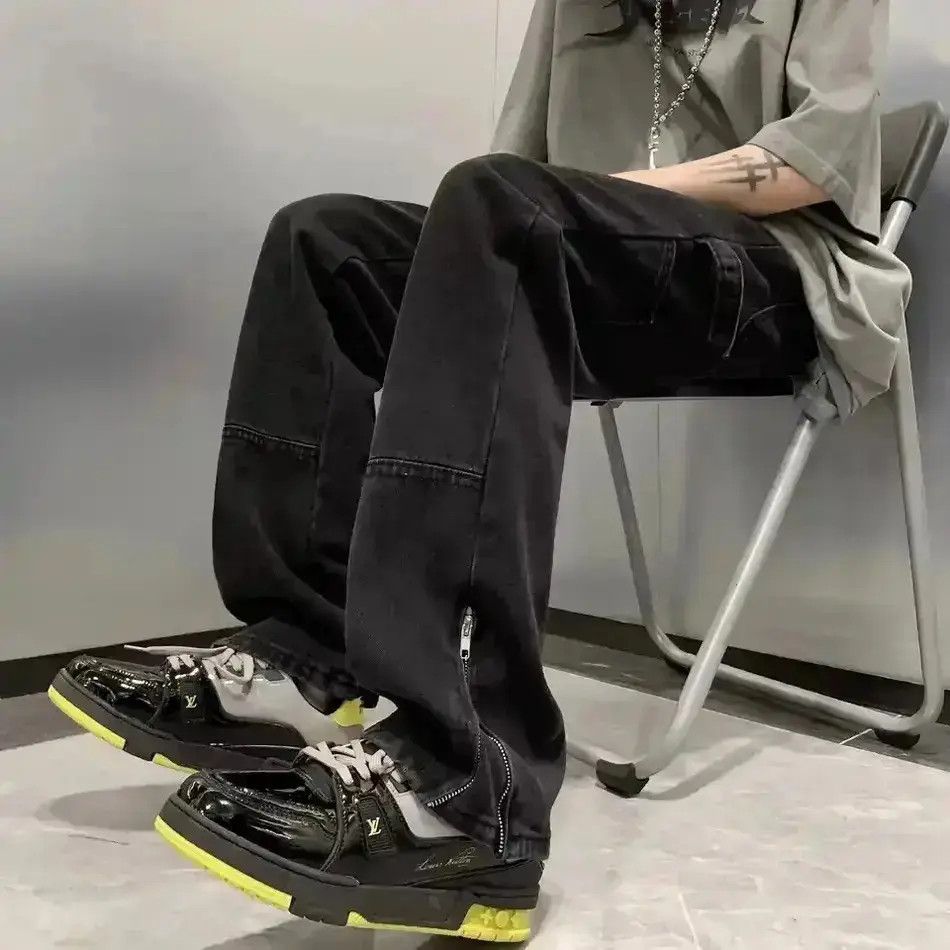 Japanese Brand Y2K Fashion Ankle Zipper Baggy Cargo Jeans Size US 32 / EU 48 - 1 Thumbnail
