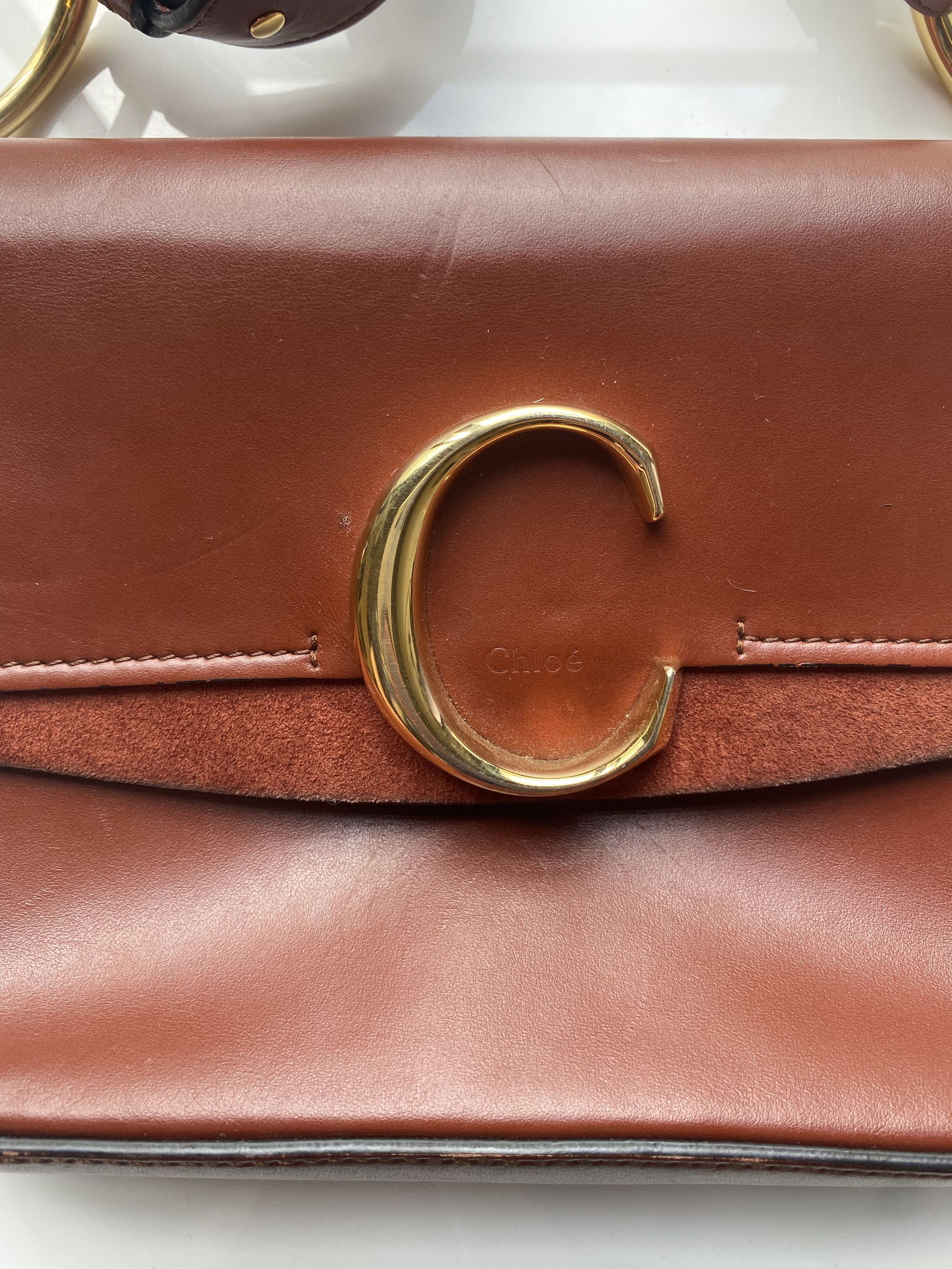 Chloe CHLOÉ C Mini Brown Leather Cross Body Bag Used Size ONE SIZE - 3 Thumbnail