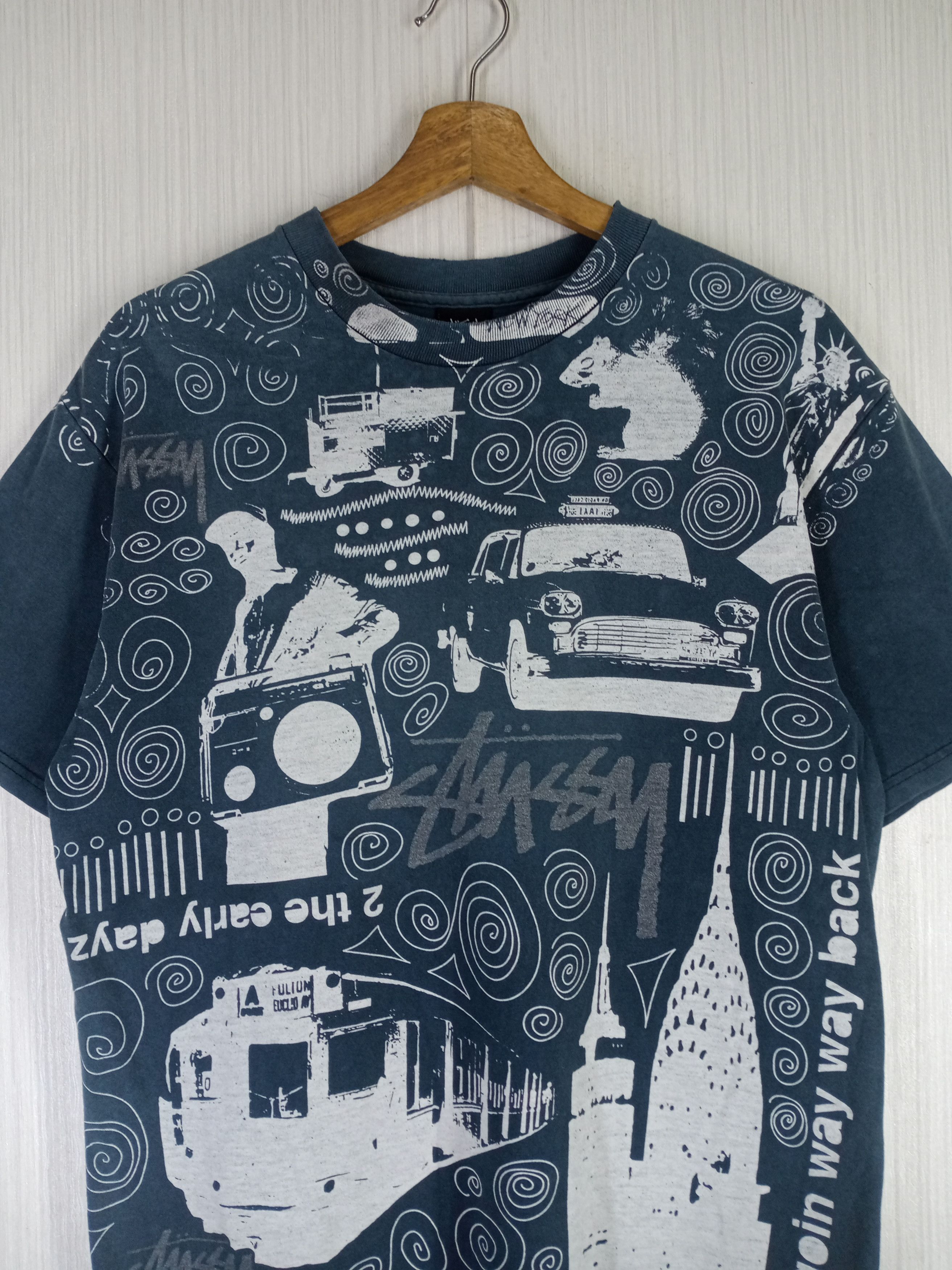 Stussy Crazy Rare Vintage Stussy Full Print New York Tshirt Size US M / EU 48-50 / 2 - 4 Thumbnail