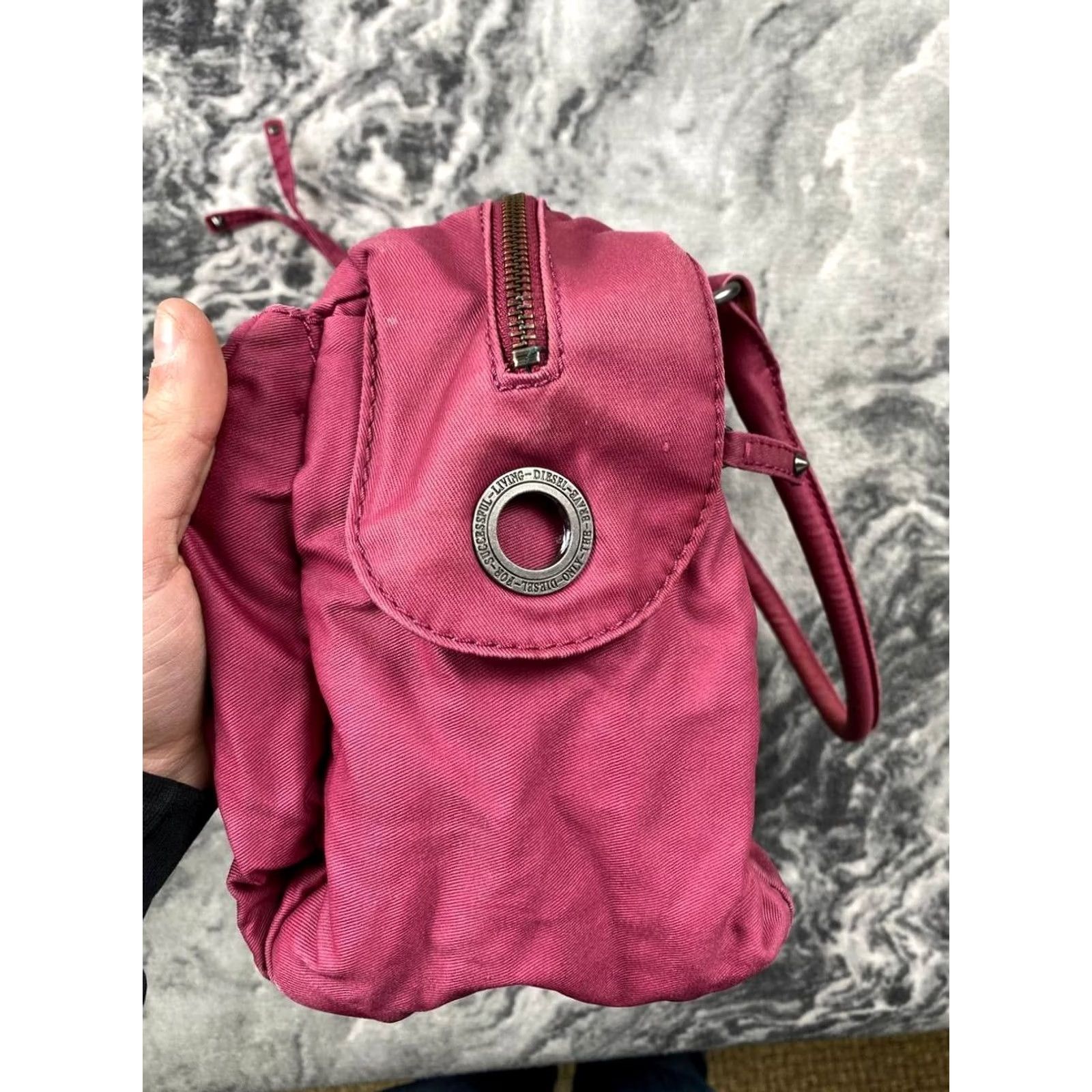 Diesel VINTAGE Diesel Metal Logo Mini Hanbag Shoulder Bag Women Pink Leather Zipper 00s Y2K Size ONE SIZE - 6 Thumbnail