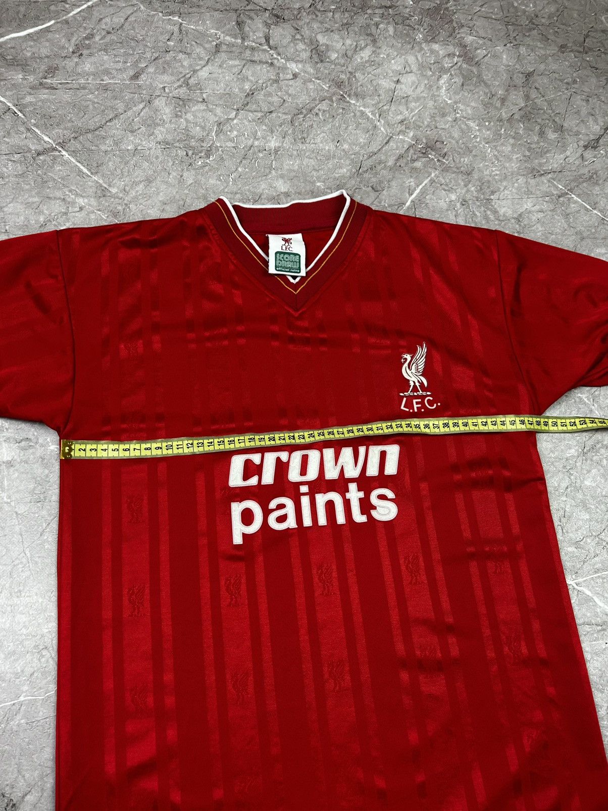Vintage Score Draw Liverpool Jersey Camiseta Soccer 1985 1986 Home Size US S / EU 44-46 / 1 - 7 Thumbnail