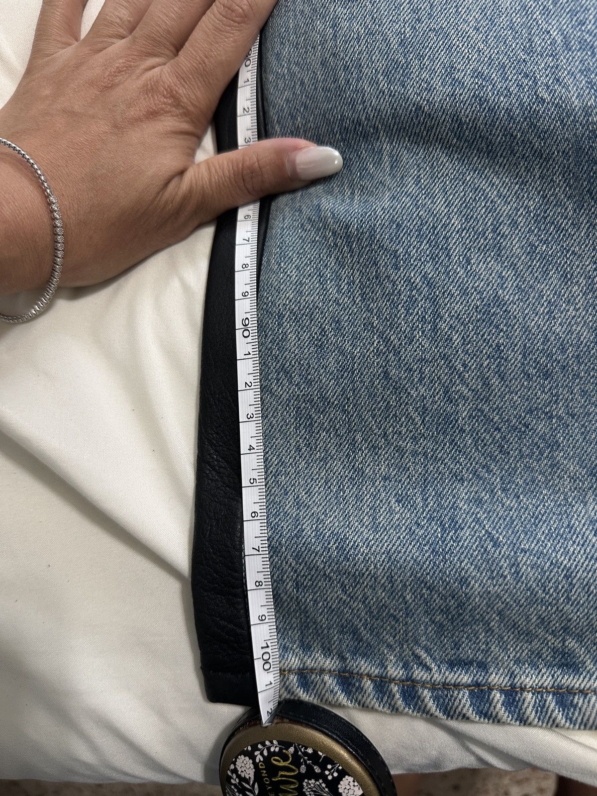 Amiri NWT AMIRI Combo/Panelled Straight-leg Leather Jeans/size 25 Size 25" / US 0 / IT 36 - 10 Thumbnail
