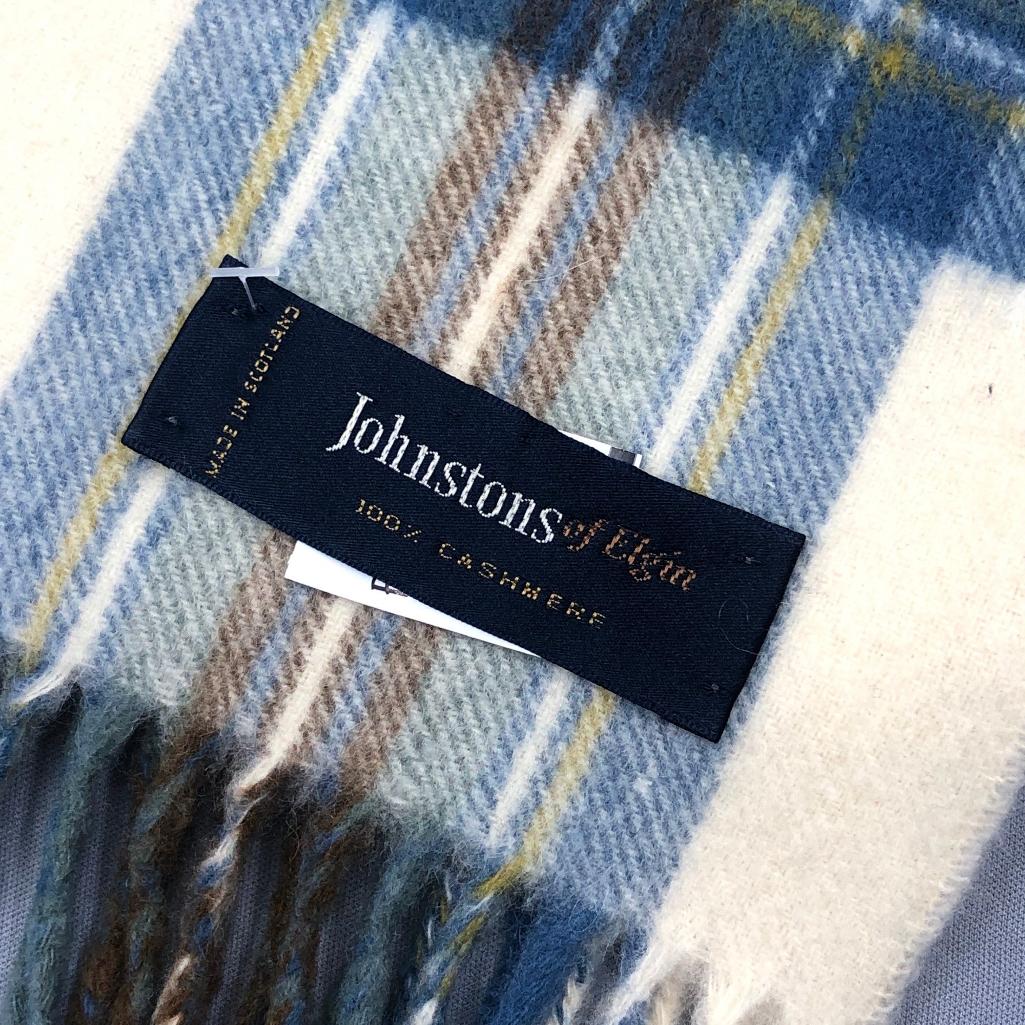 Johnstons Of Elgin Vintage Johnstons Scarf Muffler Wool Winter Plaid Scarves Size ONE SIZE - 4 Thumbnail