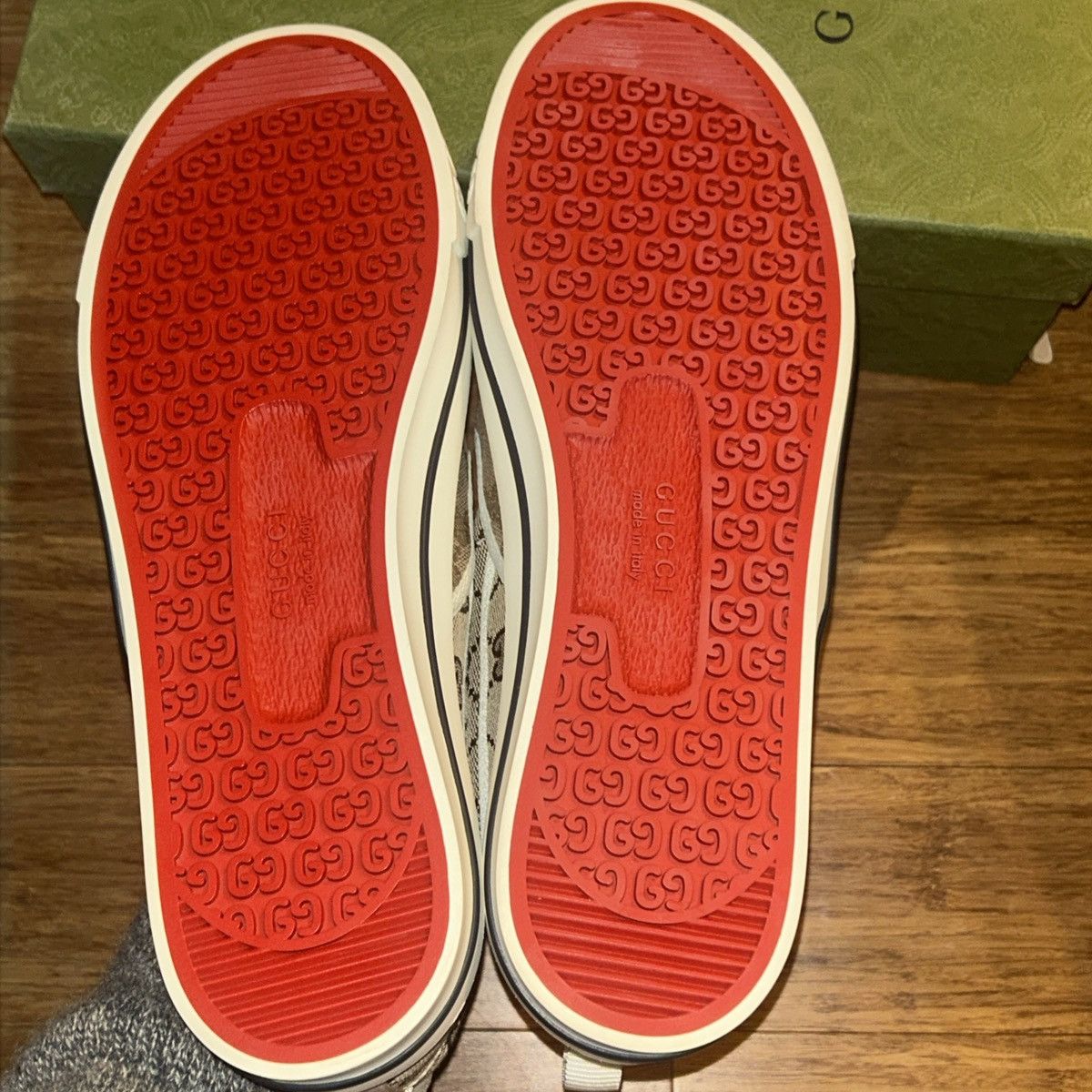 Gucci Gucci Men's Tennis 1977 Slip-On Beige Ebony size 12 Size US 12 / EU 45 - 7 Thumbnail