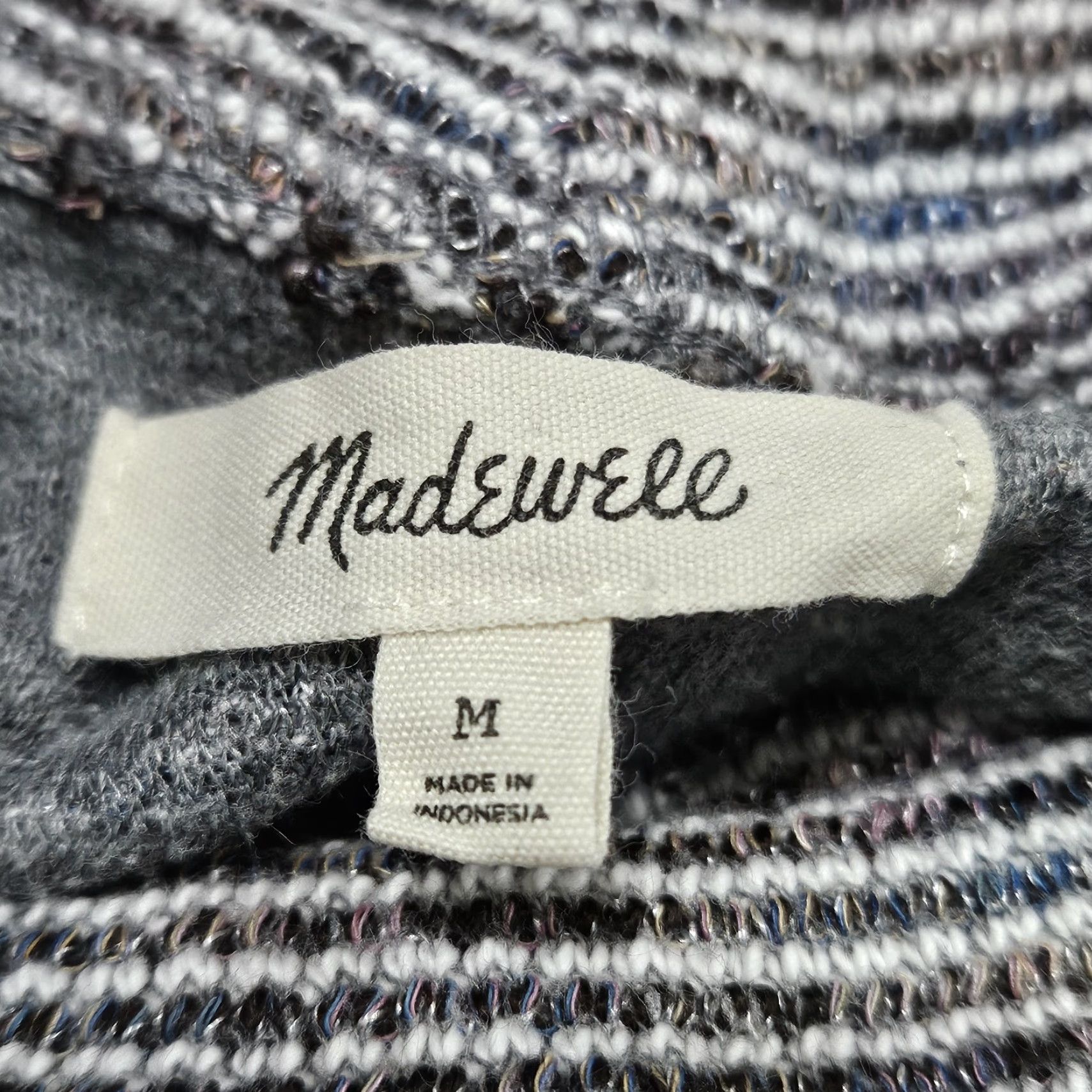 Madewell Madewell Multicolor Textured Ribbed Mock Neck Pullover Crop Sweater Top Medium Shirt Womens Modern Classic Pullover Knit Pretend? Size M / US 6-8 / IT 42-44 - 3 Thumbnail