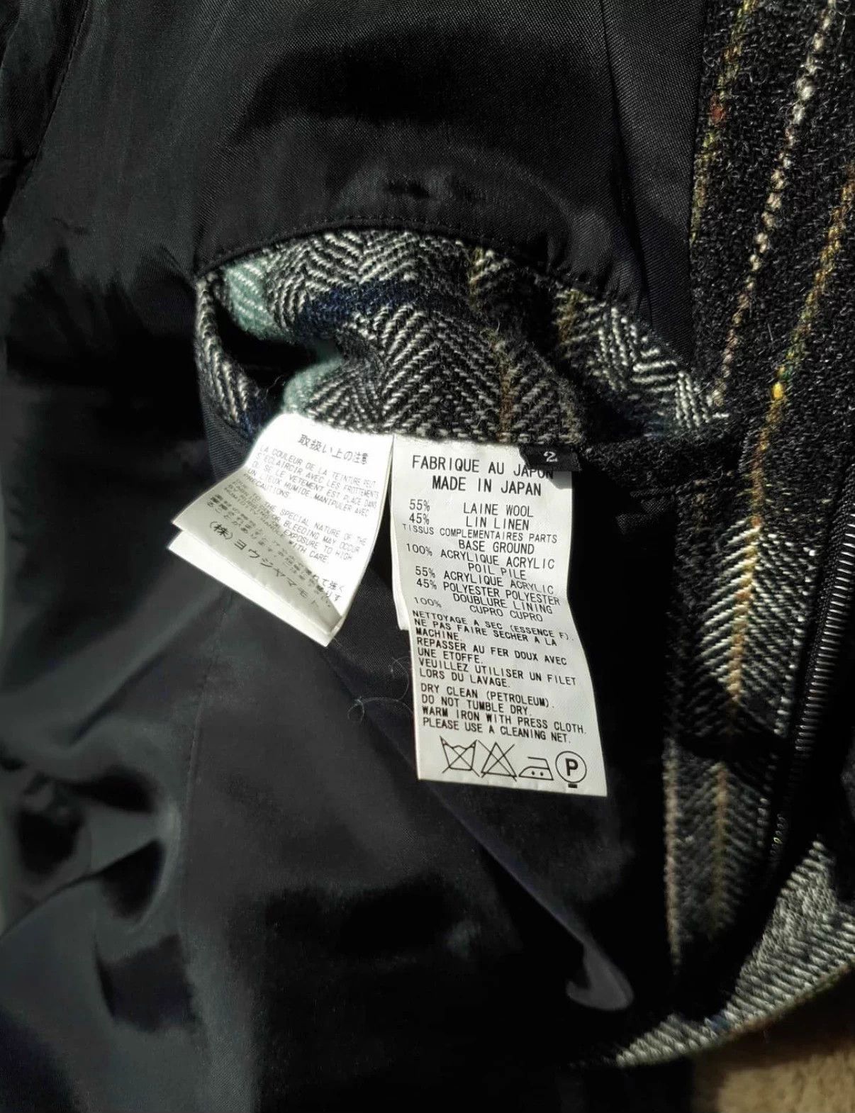 Yohji Yamamoto Yohji Yamamoto YS N2B Stand Collar Check Lamb Filled Jkt Size US M / EU 48-50 / 2 - 9 Thumbnail