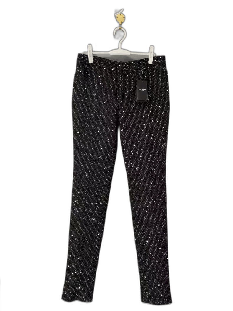 Saint Laurent Sequin Embellished Straight Pants-yf