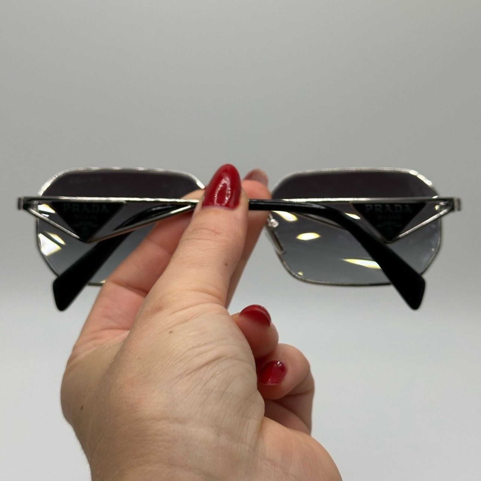 Prada PRADA Sunglasses PR A51S 1BC90A Silver/Grey Gradient Unisex Size ONE SIZE - 9 Thumbnail