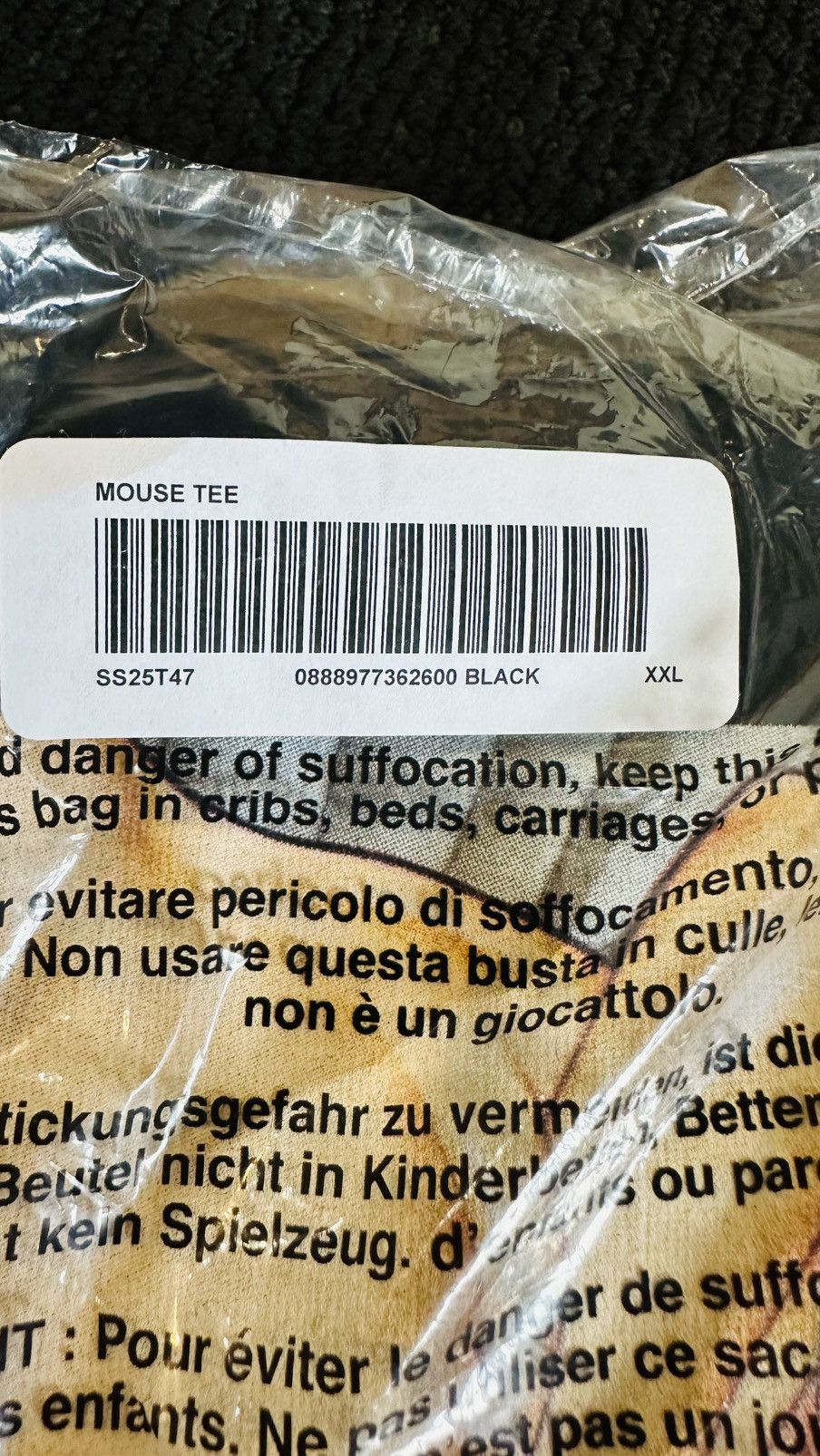 Supreme Supreme mouse tee (black) (XXL) Size US XXL / EU 58 / 5 - 3 Thumbnail