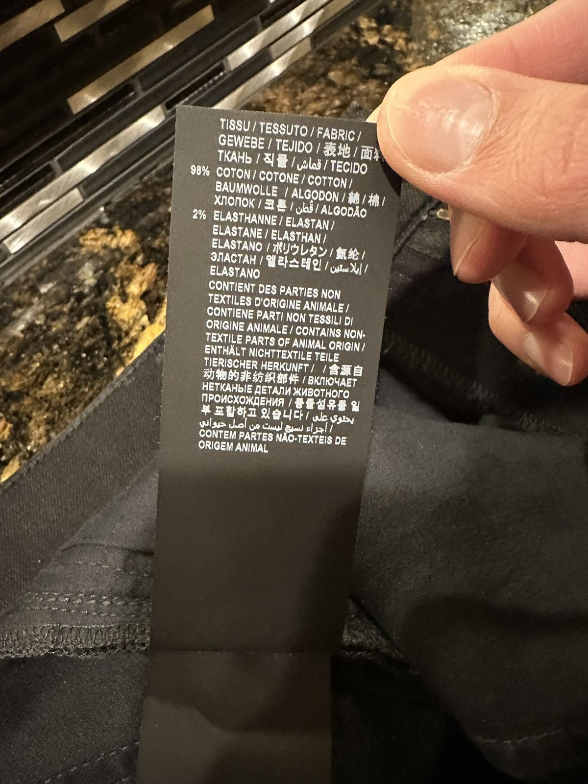 Anthony Vaccarello Saint Laurent Paris 2020 D24 Oil Coated Black Denim Size US 33 - 11 Thumbnail