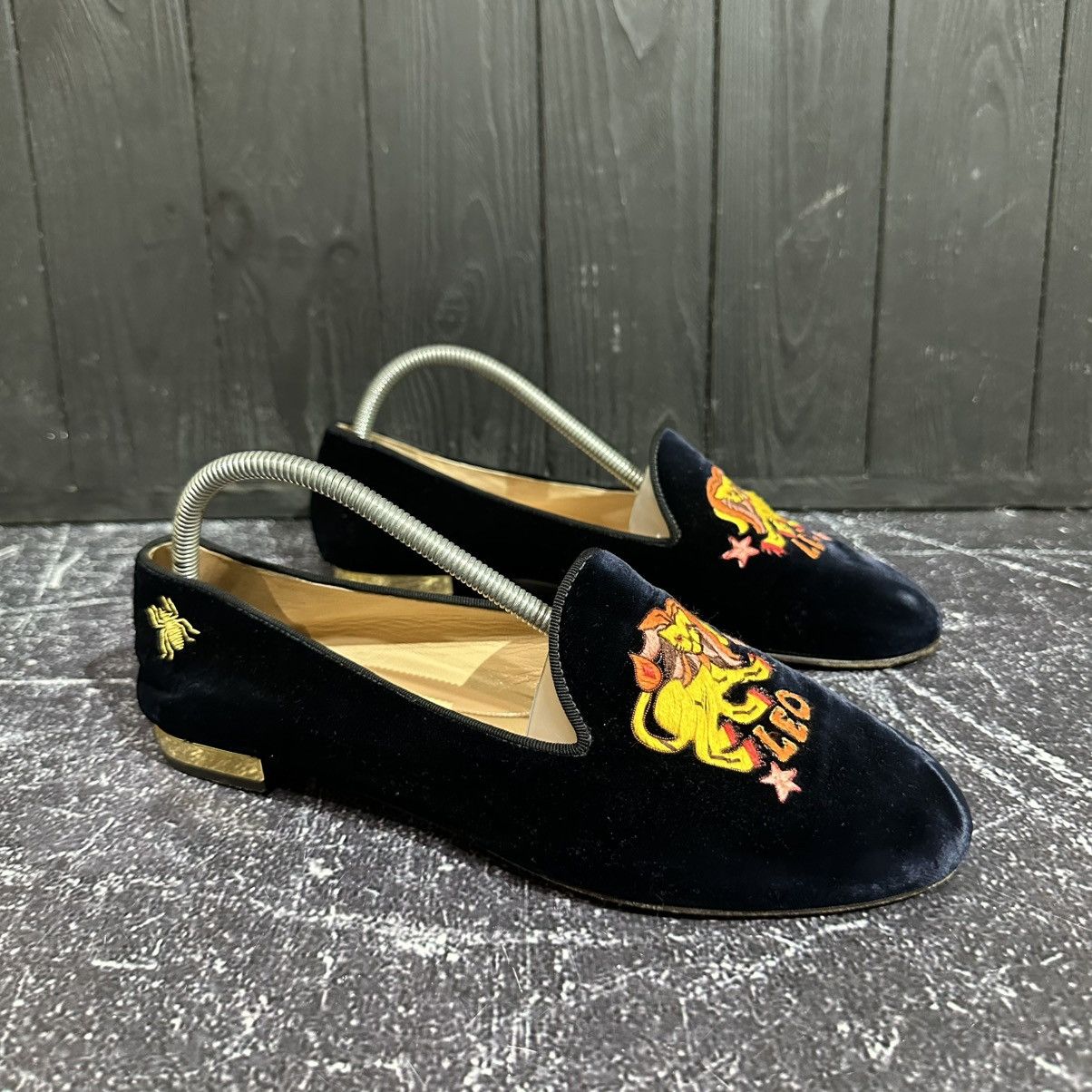 Charlotte Olympia CHARLOTTE OLYMPIA Leo Nocturnal Velvet Flat Loafers 38 eu Size US 8 / IT 38 - 2 Thumbnail