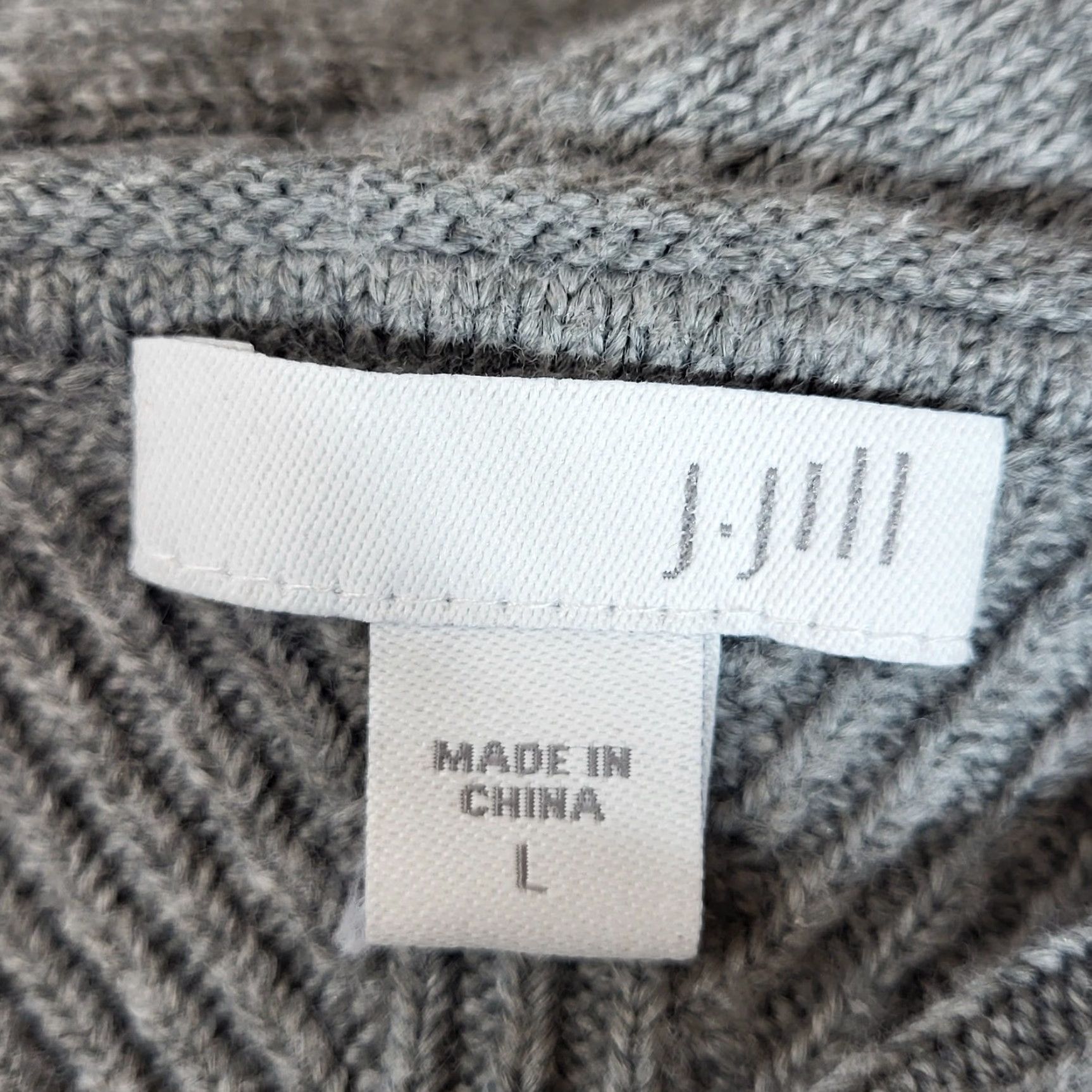 J. Jill J. Jill Sweater Women L Large V-Neck Textured Knit Long Sleeve Tunic Gray Size L / US 10 / IT 46 - 3 Thumbnail