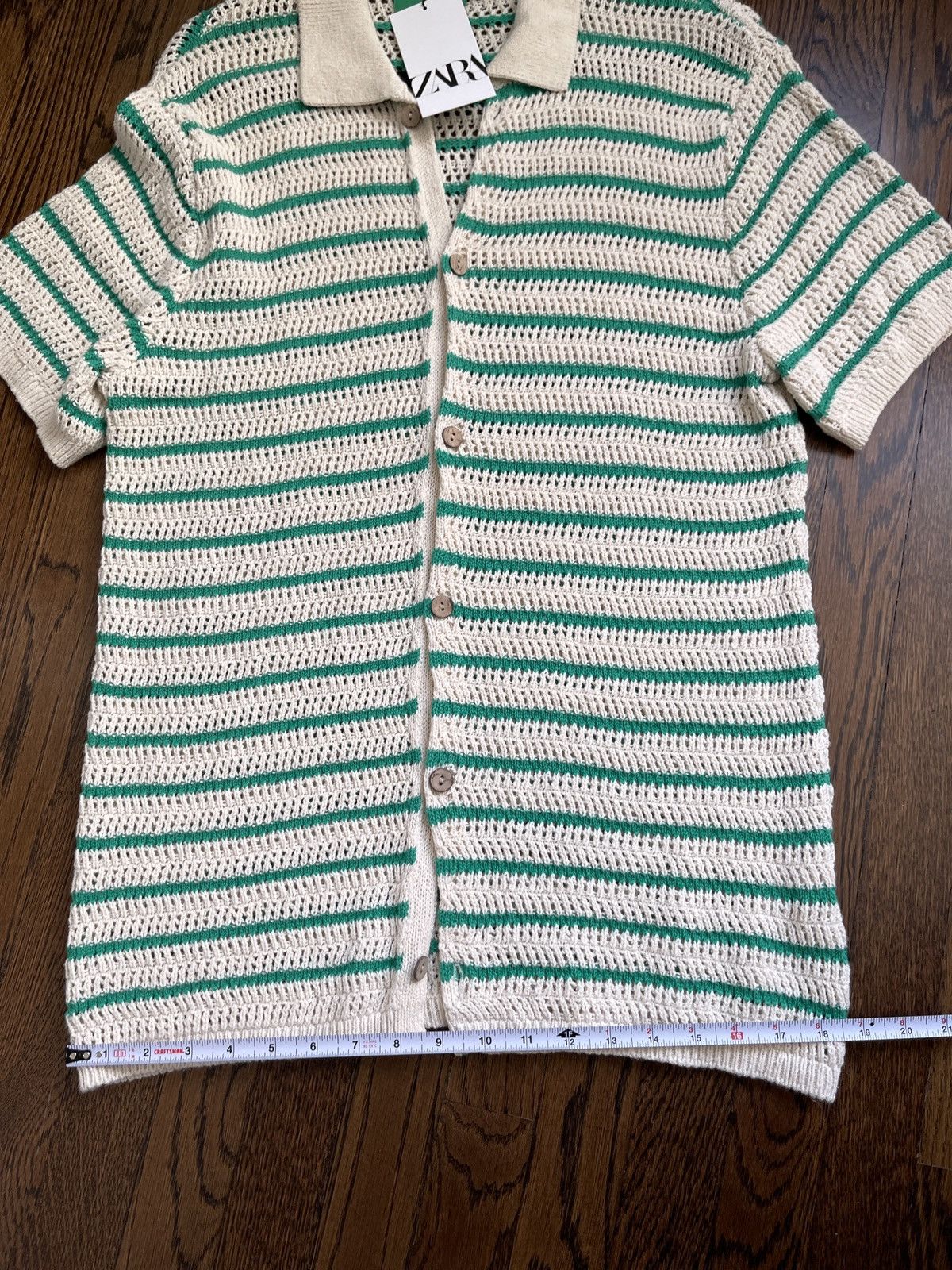 Zara Zara Green Crochet Shirt New with Tags RARE Size US L / EU 52-54 / 3 - 8 Thumbnail