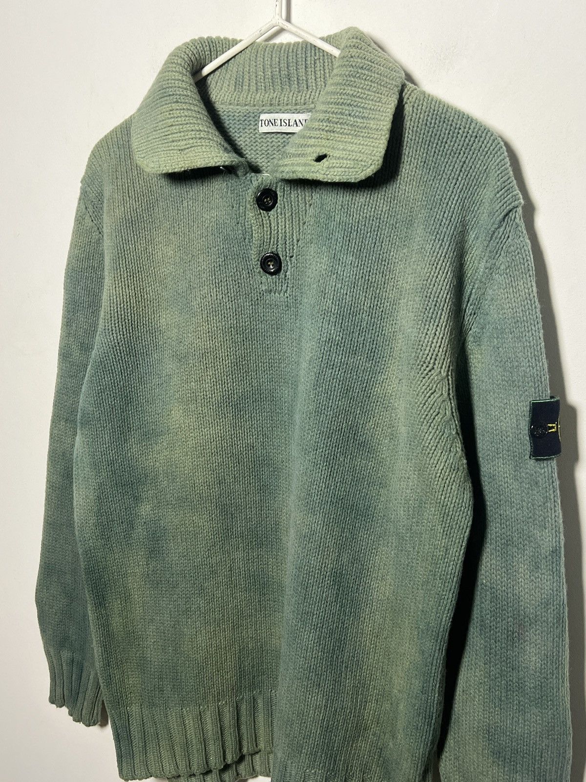 Stone Island Stone Island Chunky Overdyed Sweater – Vintage – Sage Green Size US M / EU 48-50 / 2 - 7 Thumbnail